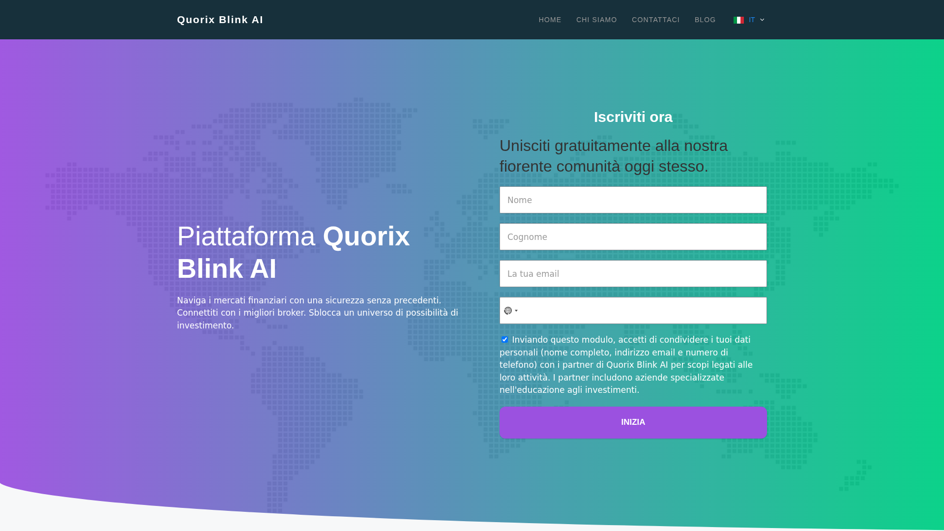Screenshot of quorixblink-ai.com