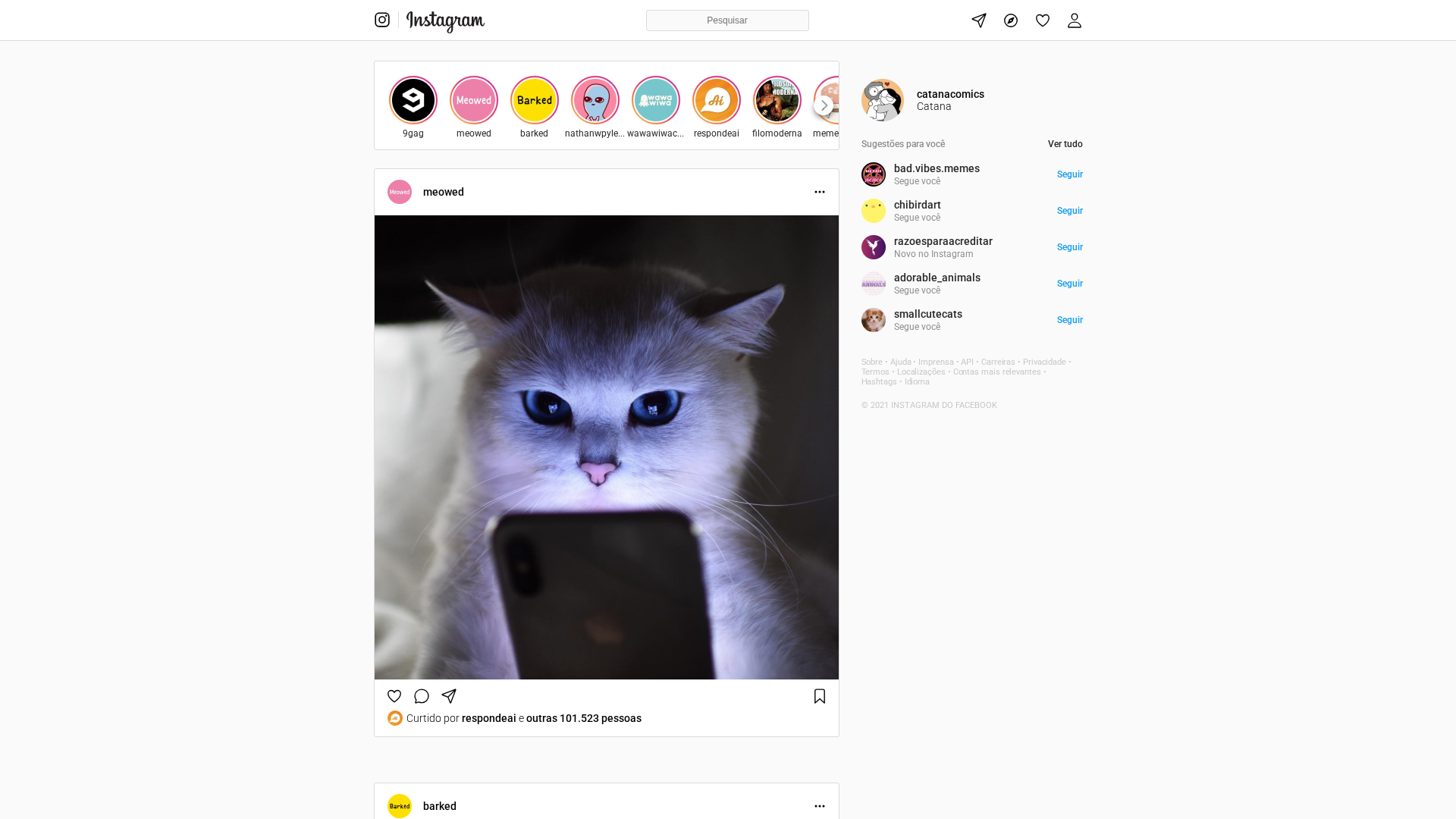 Screenshot of www.instagram-five-gamma.vercel.app