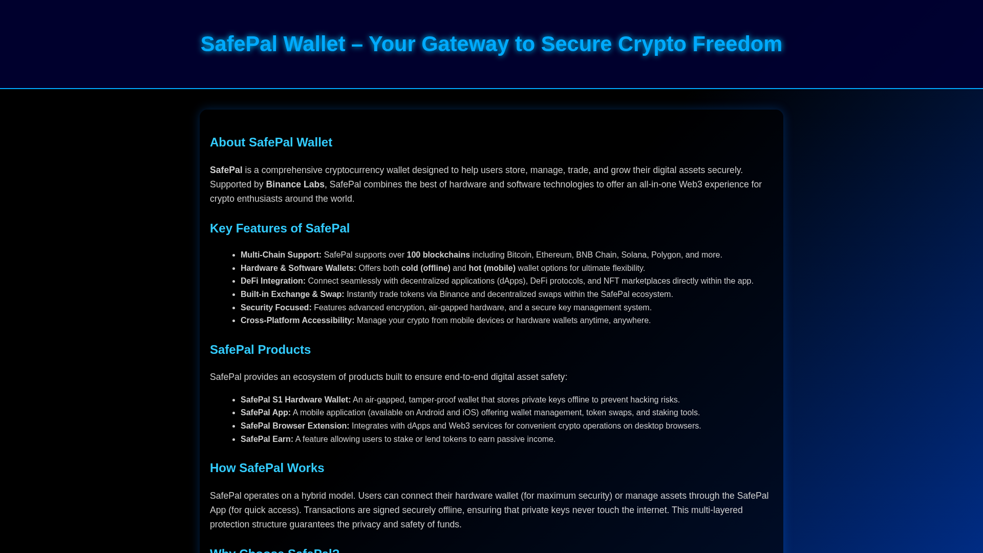 Screenshot of safpal-wallet.pages.dev