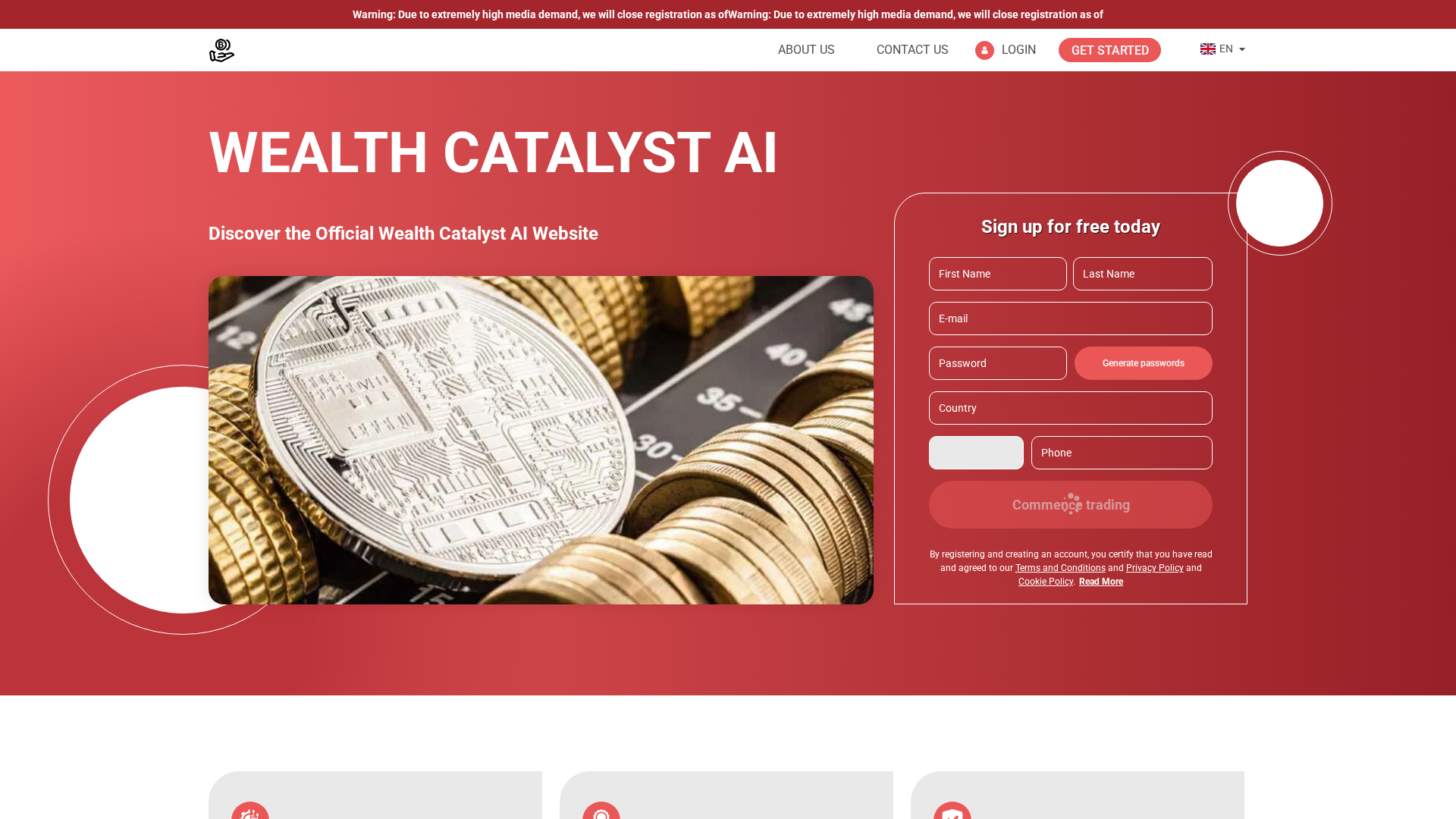 Screenshot of wealth-catalyst-ai-com.financecryptoworld.com