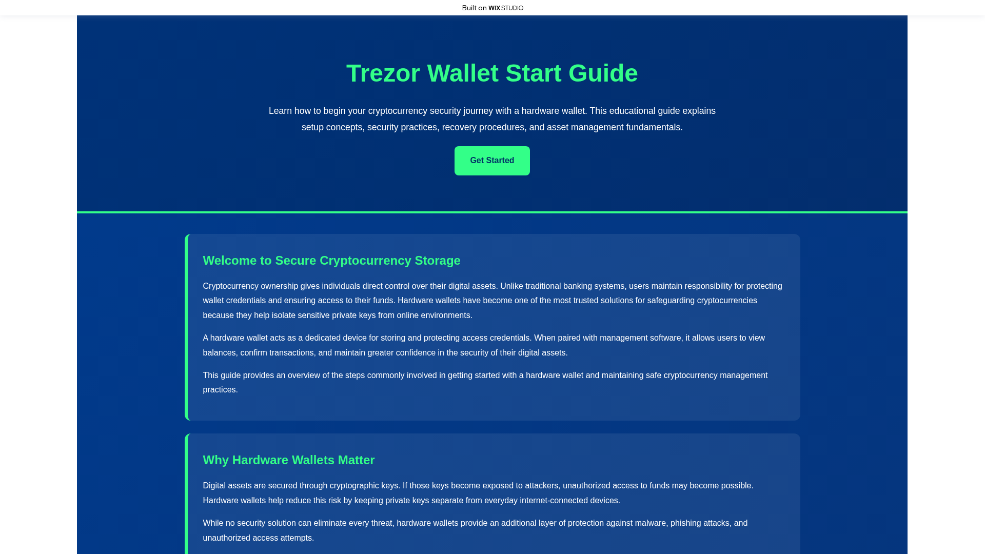 Screenshot of startsso-trezioco.wixstudio.com