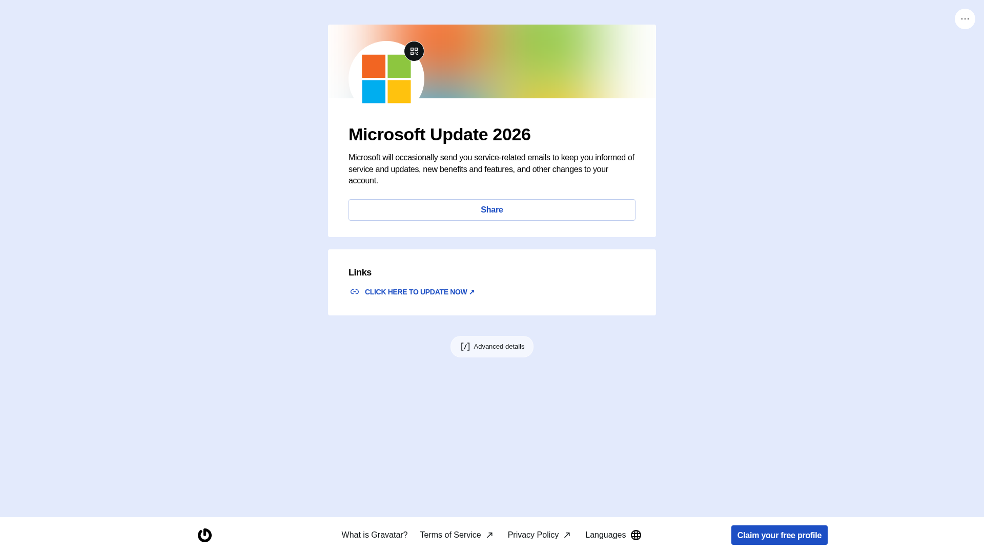Screenshot of gravatar.com