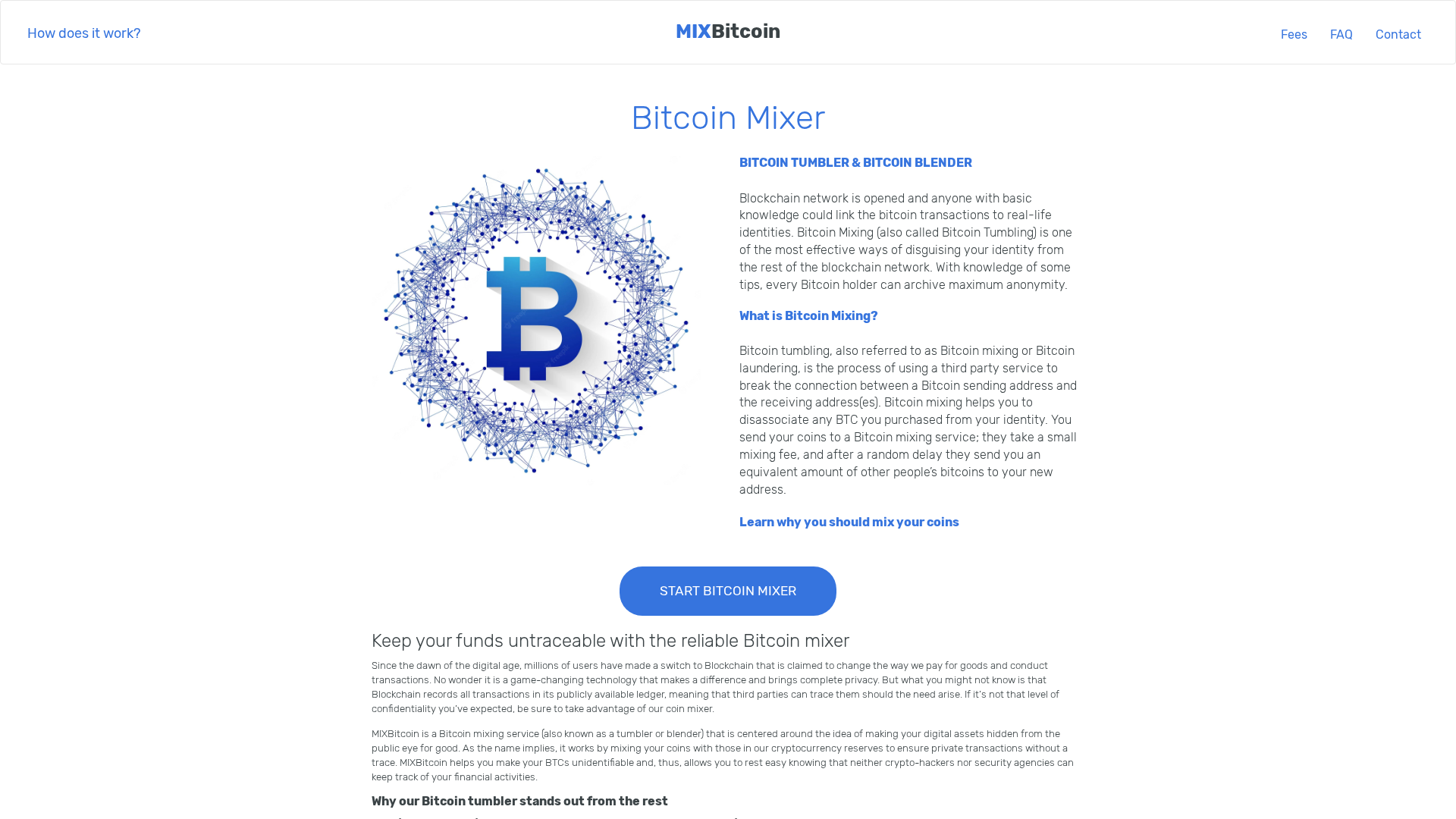 Screenshot of mix-bitcoin.com