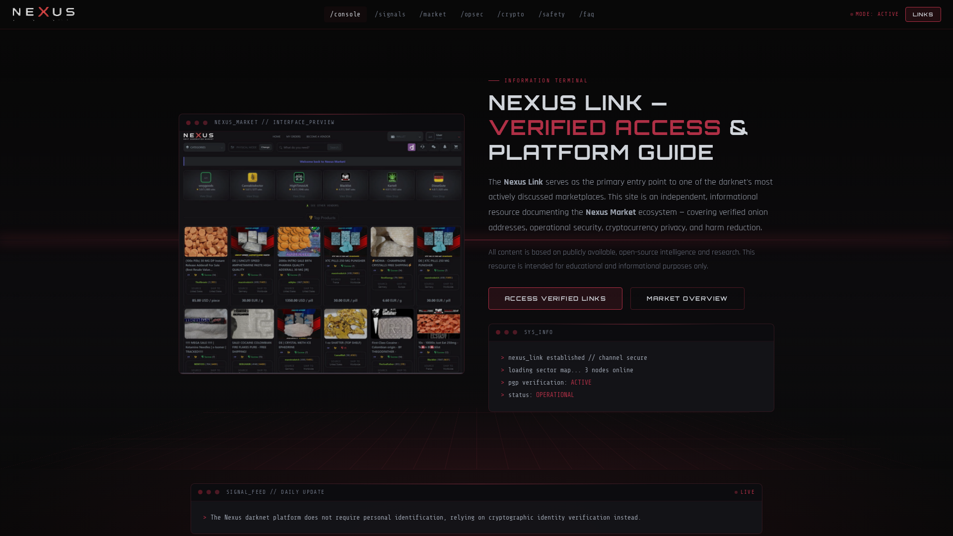 Screenshot of link.nexus1darknet.com