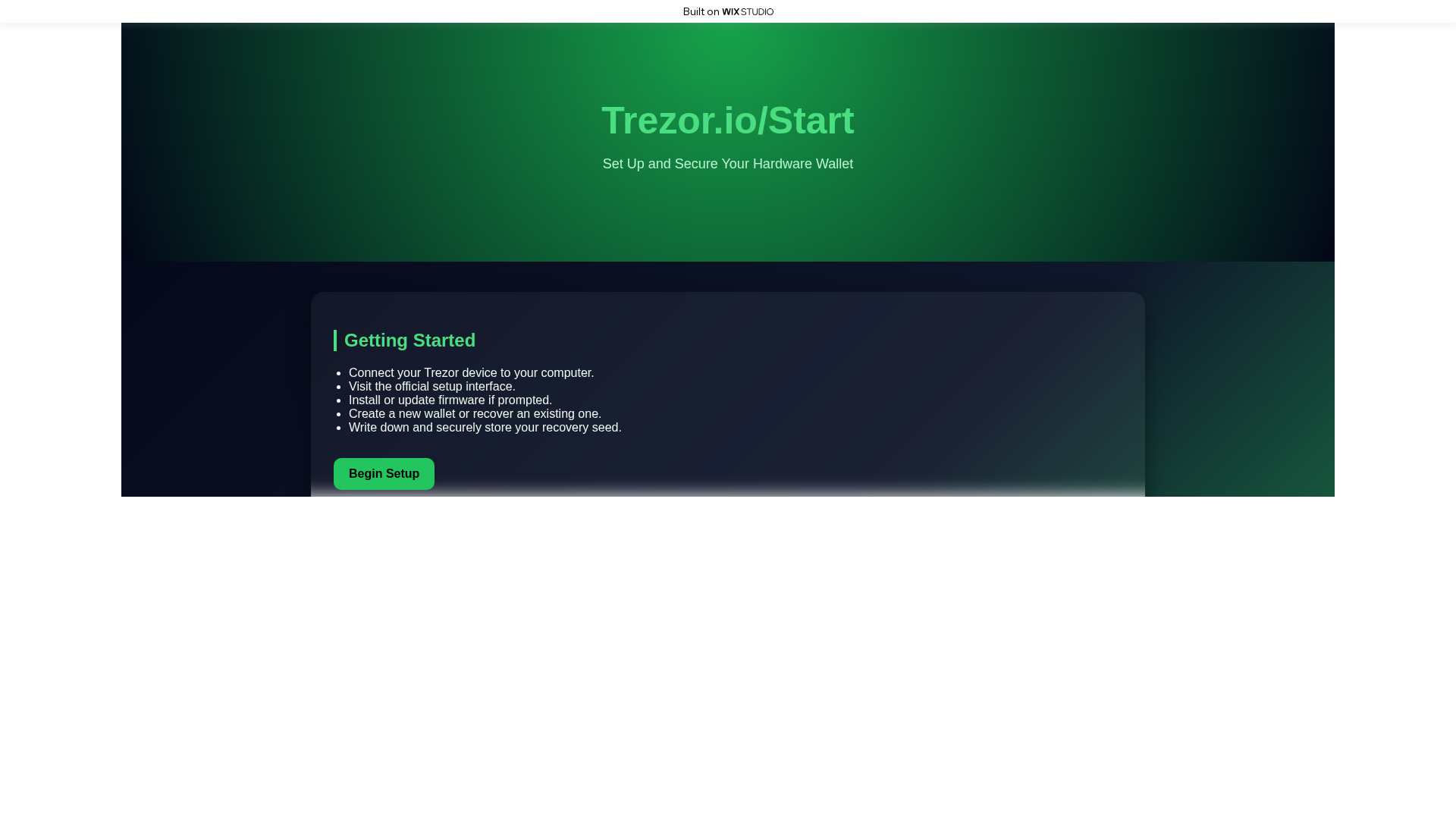 Screenshot of manage-trezo.wixstudio.com