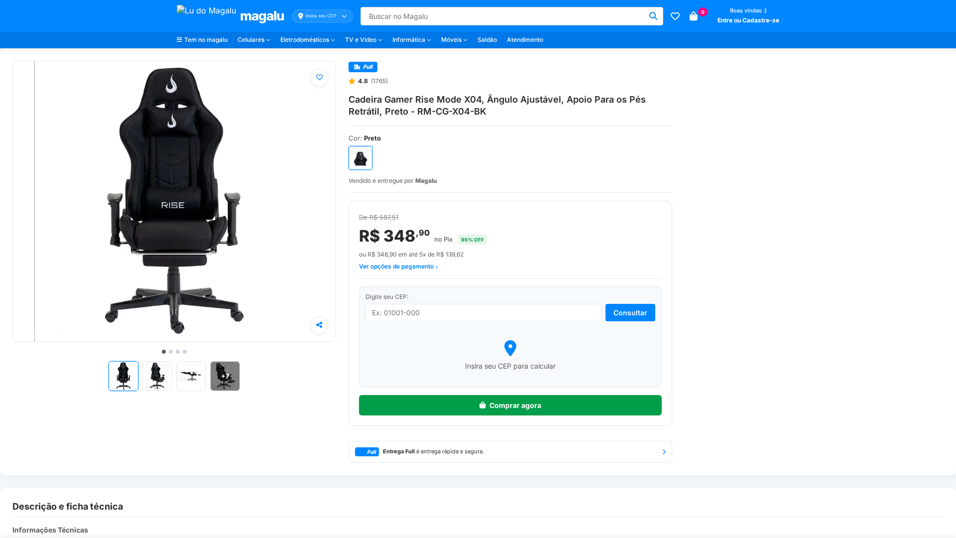 Screenshot of magalu-com-cadeira.vercel.app