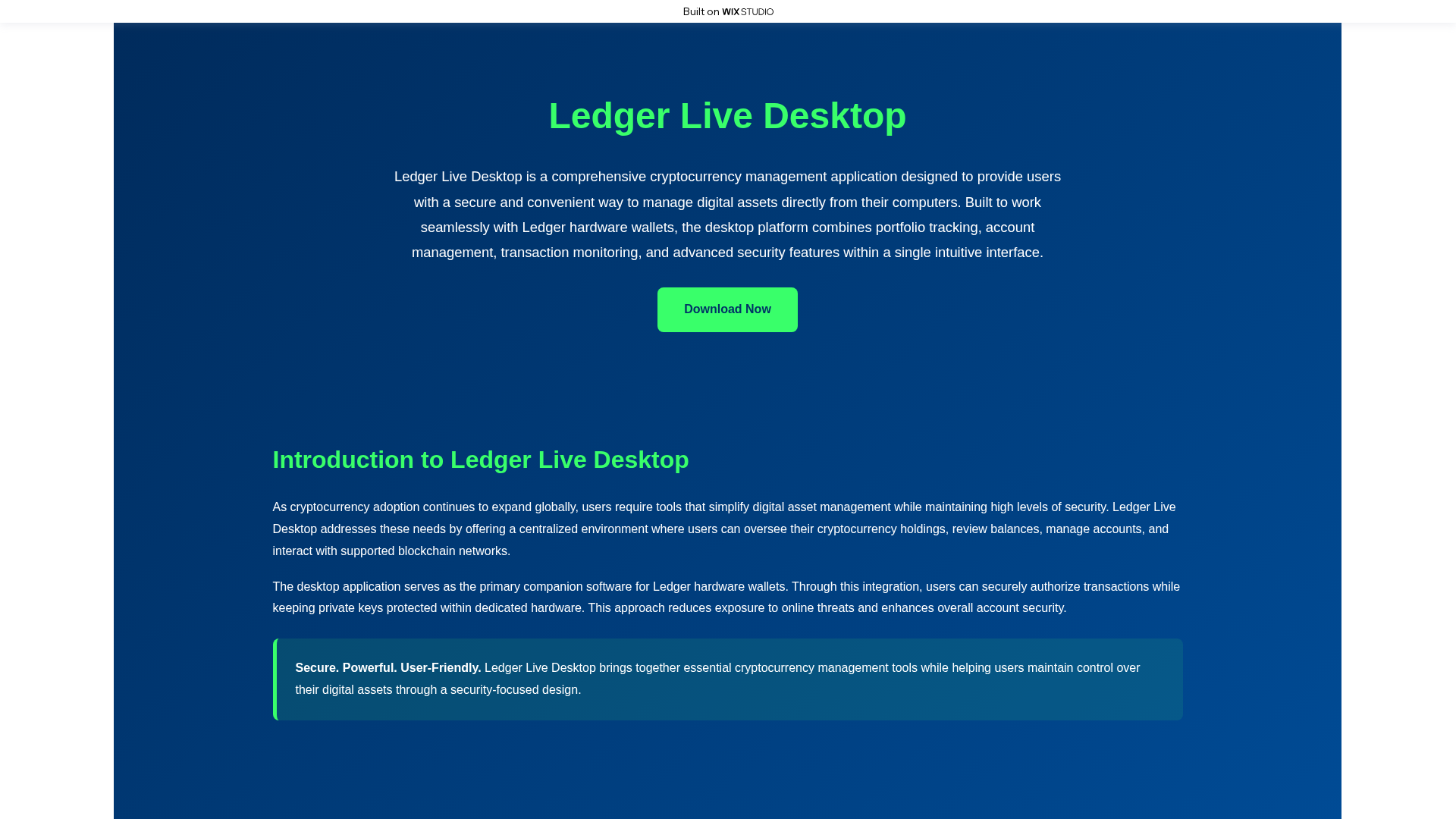 Screenshot of homelivedesktop.wixstudio.com