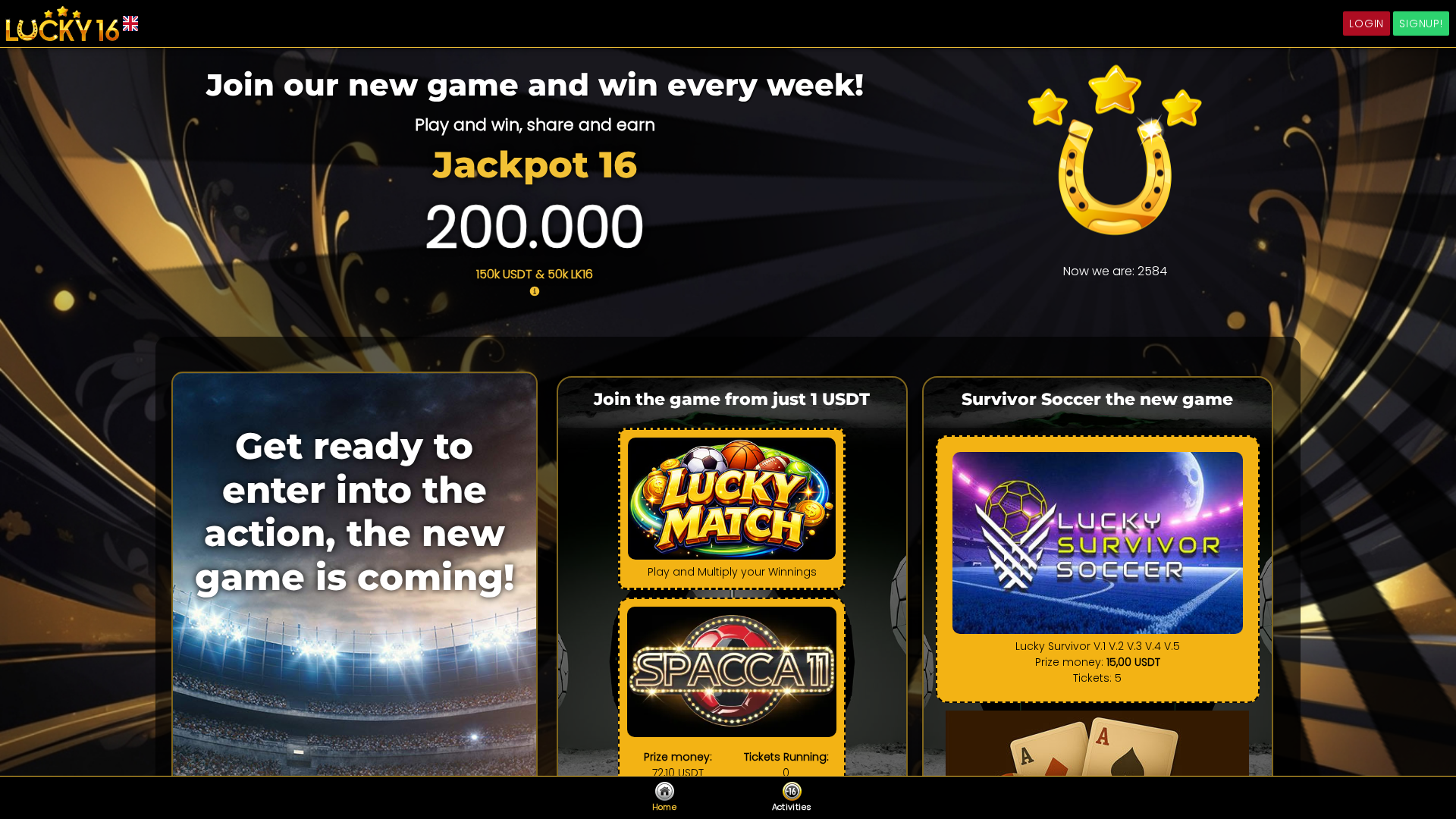 Screenshot of lucky16.org