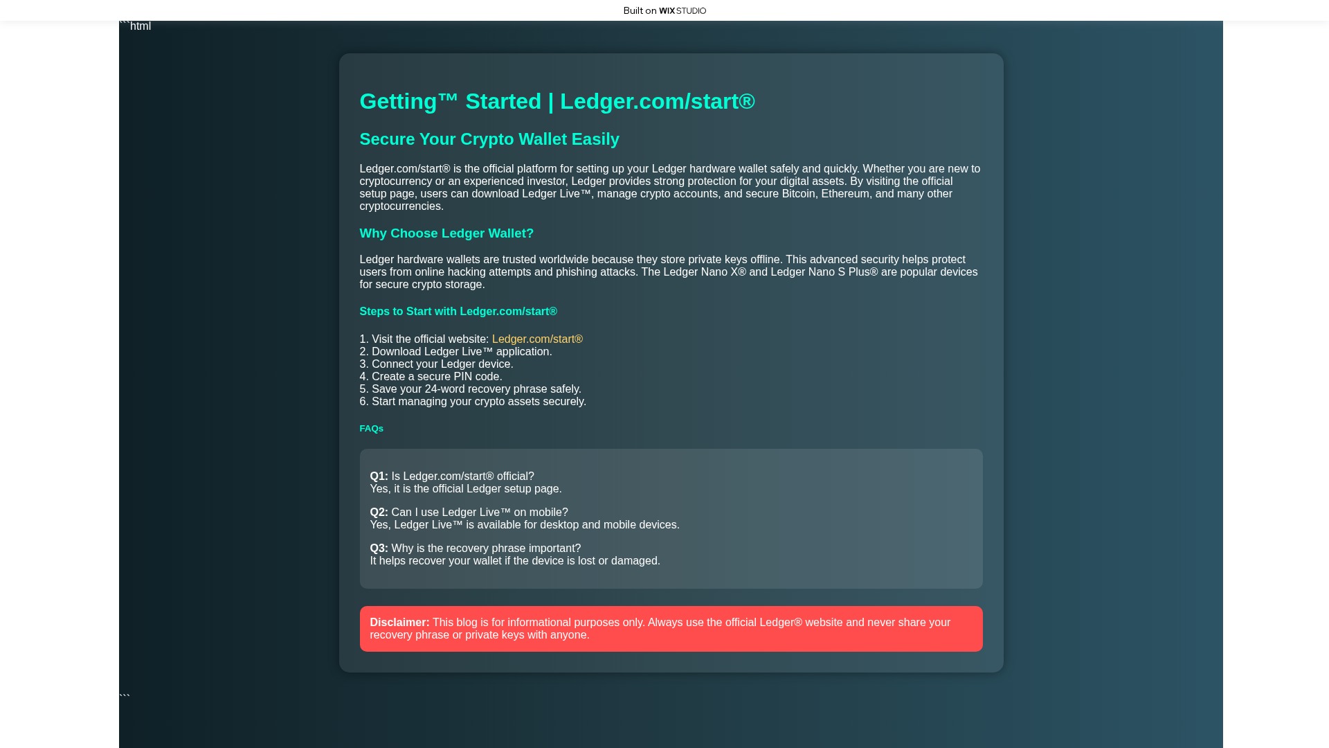 Screenshot of startapps-ledzers.wixstudio.com