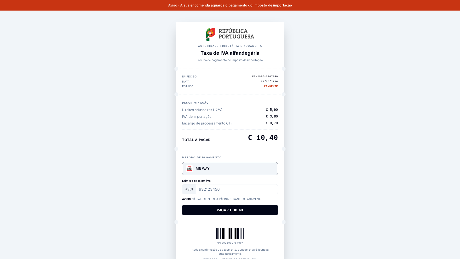 Screenshot of portugal-iva-ticket.lovable.app