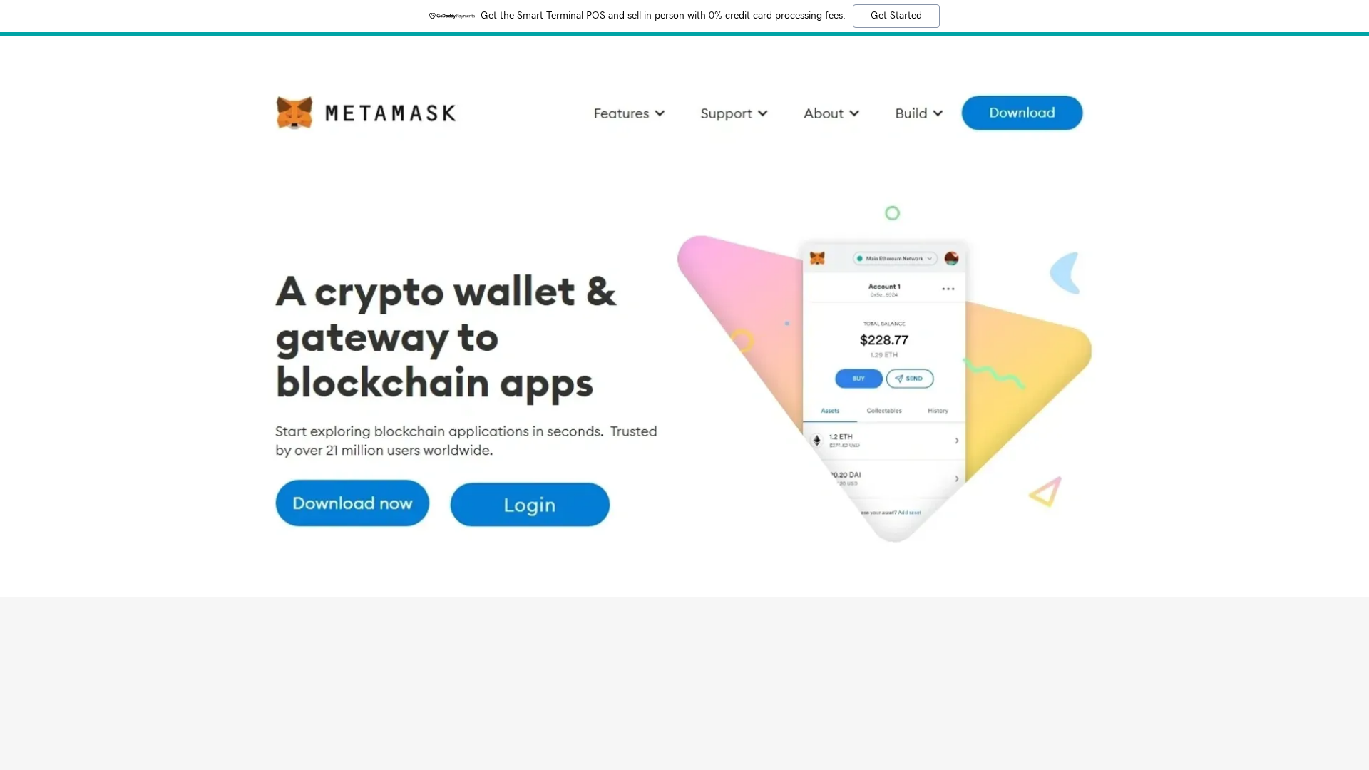 Screenshot of metimask-log-signin.godaddysites.com