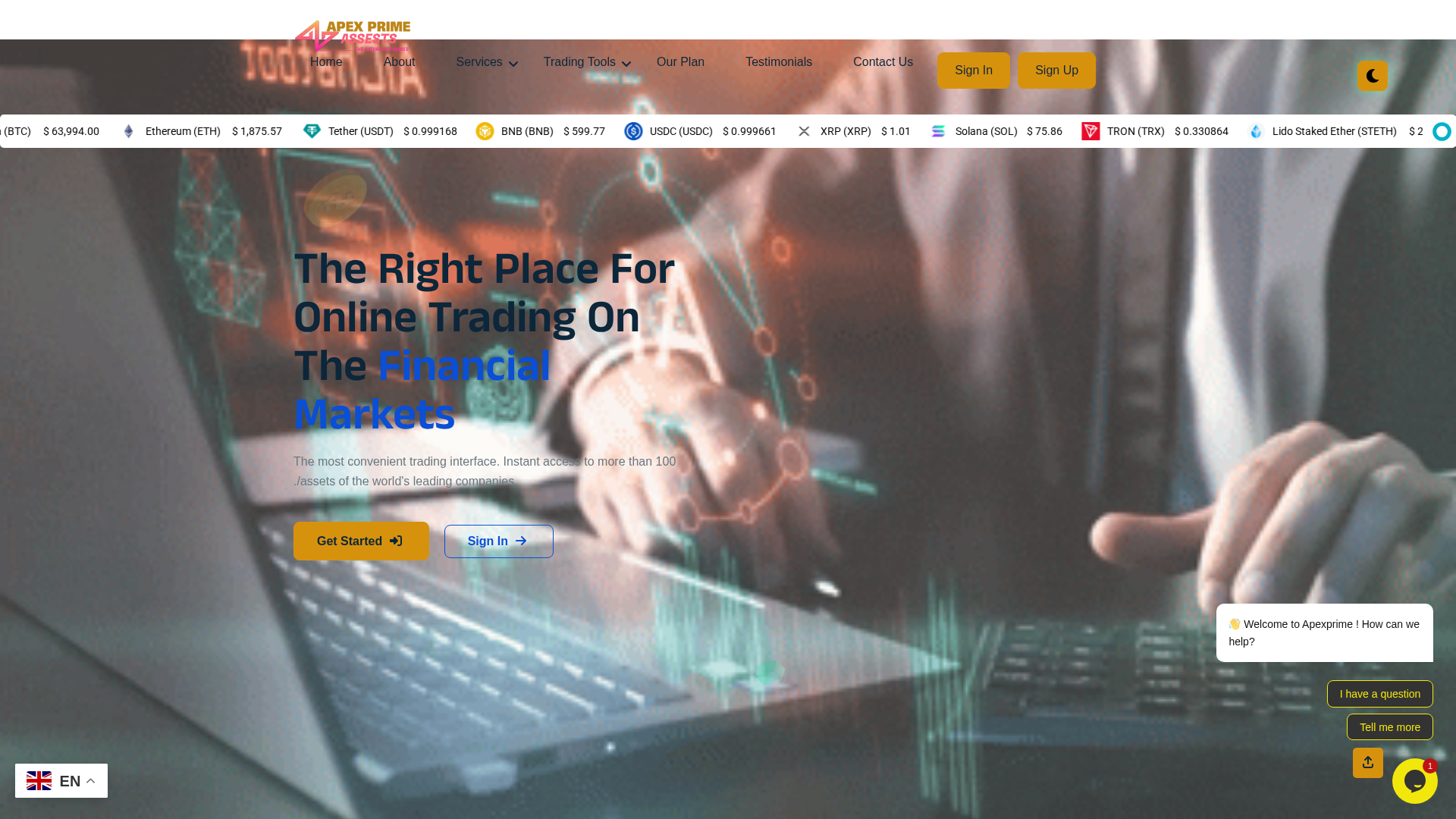 Screenshot of apexprimesassets.com