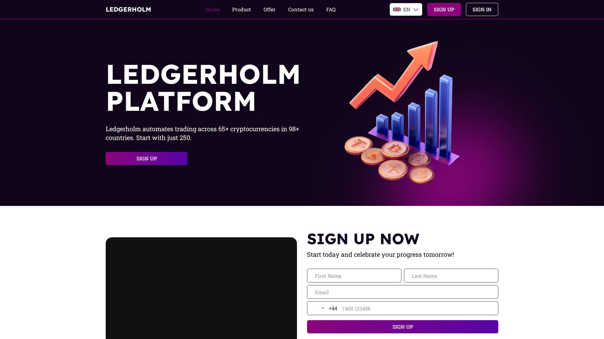 Screenshot of ledgerholm.com