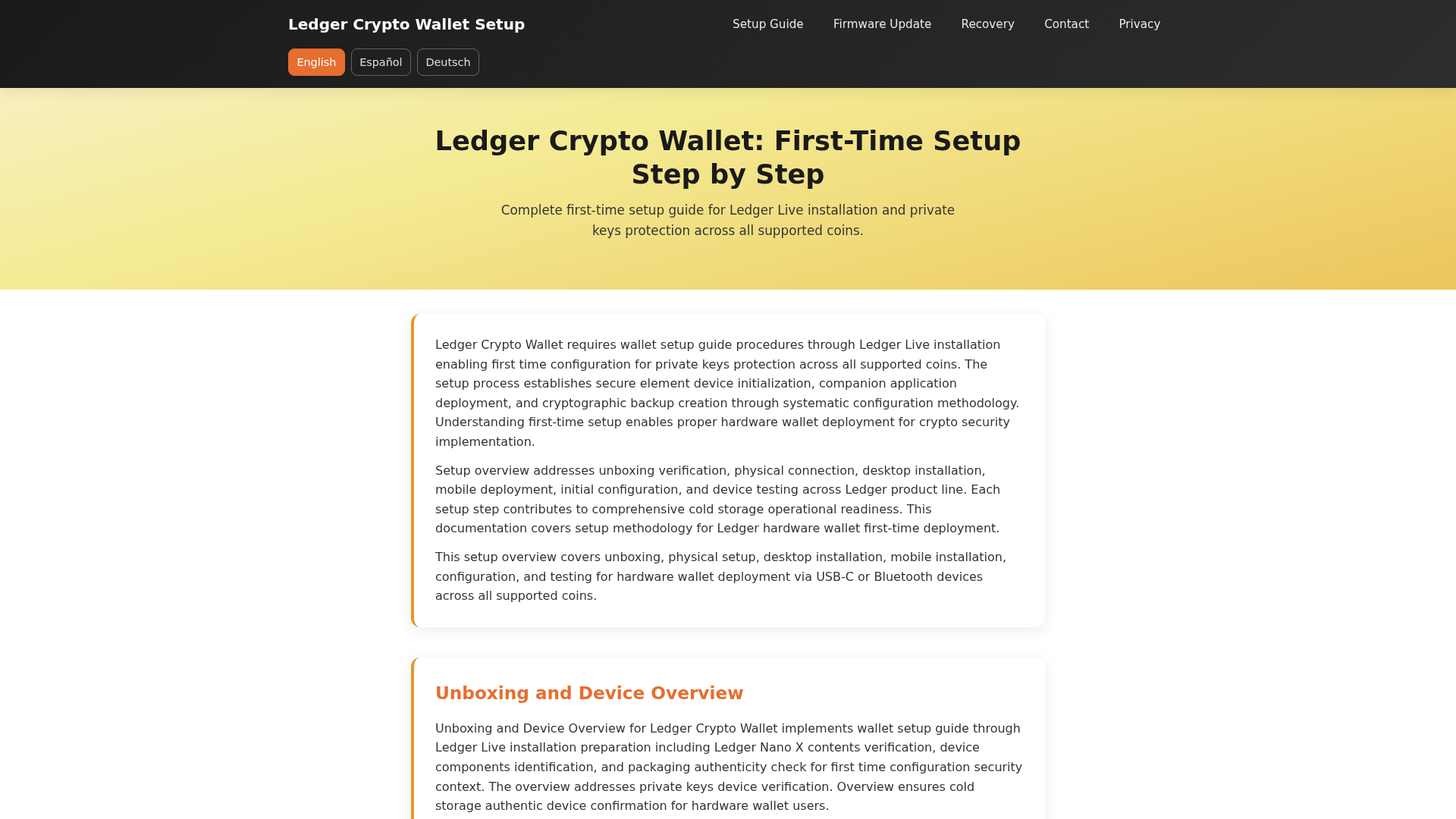 Screenshot of ledger-crypto-wallet-setup.org