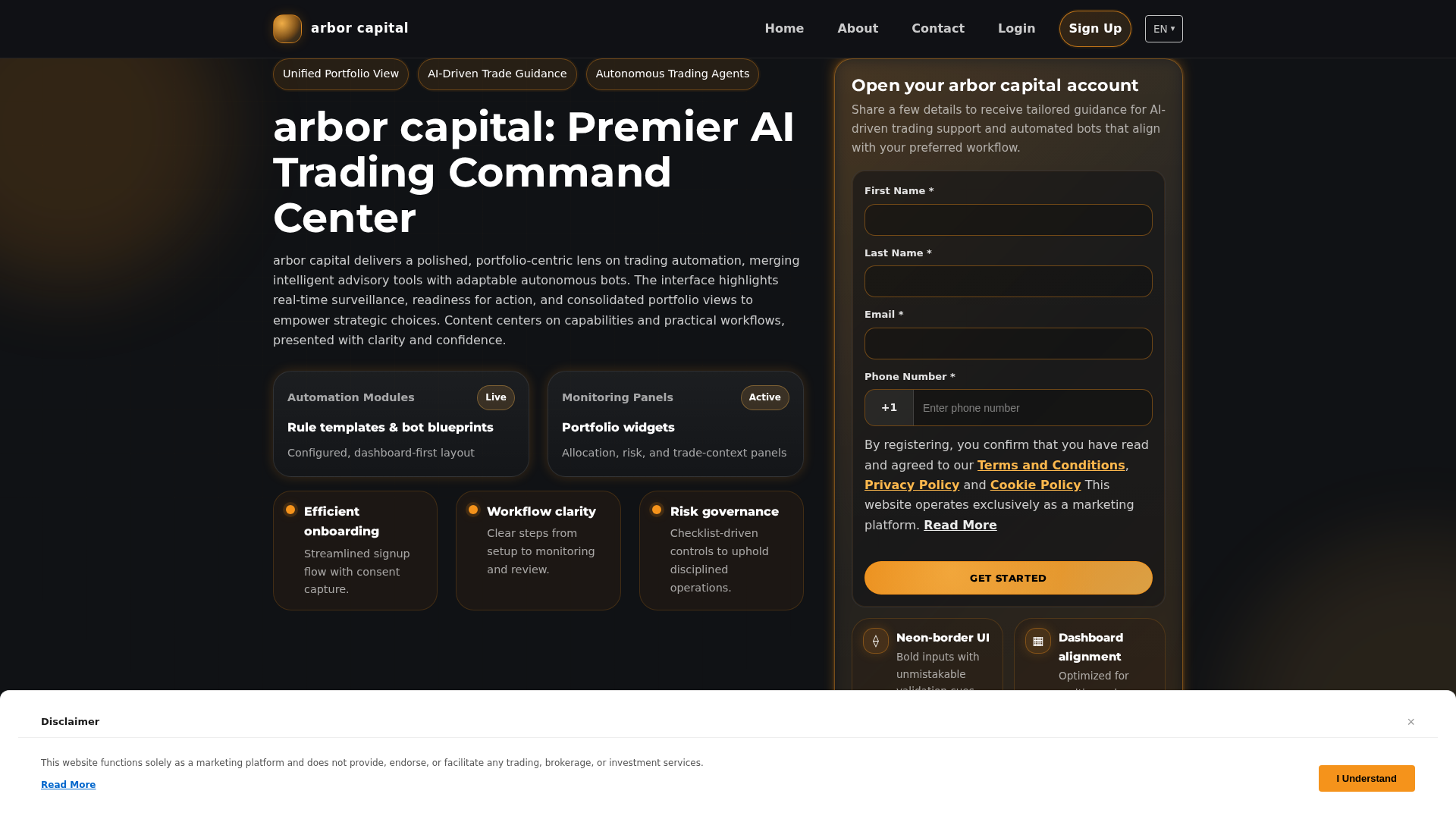 Screenshot of arborcapital.digital