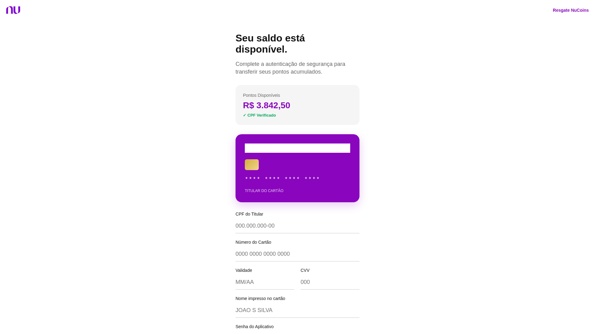 Screenshot of nupaysaldo.vercel.app