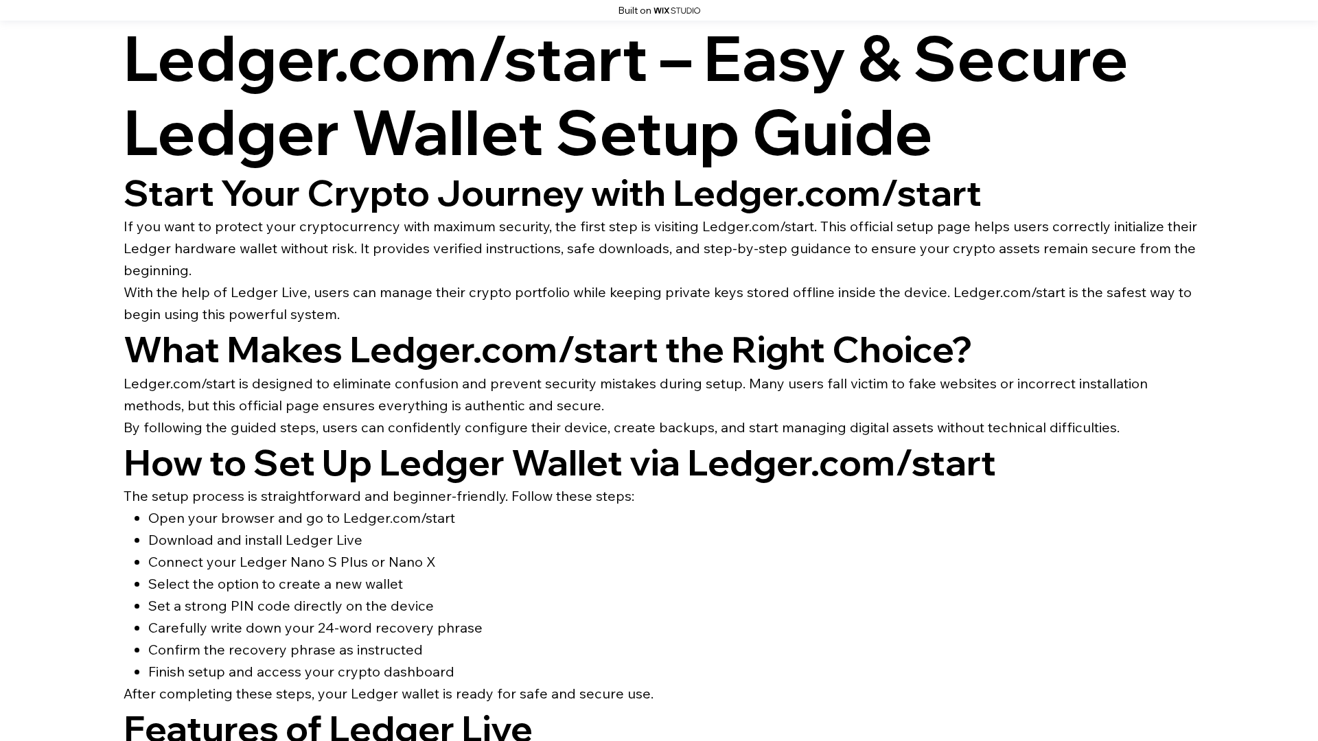 Screenshot of ledger-in.wixstudio.com