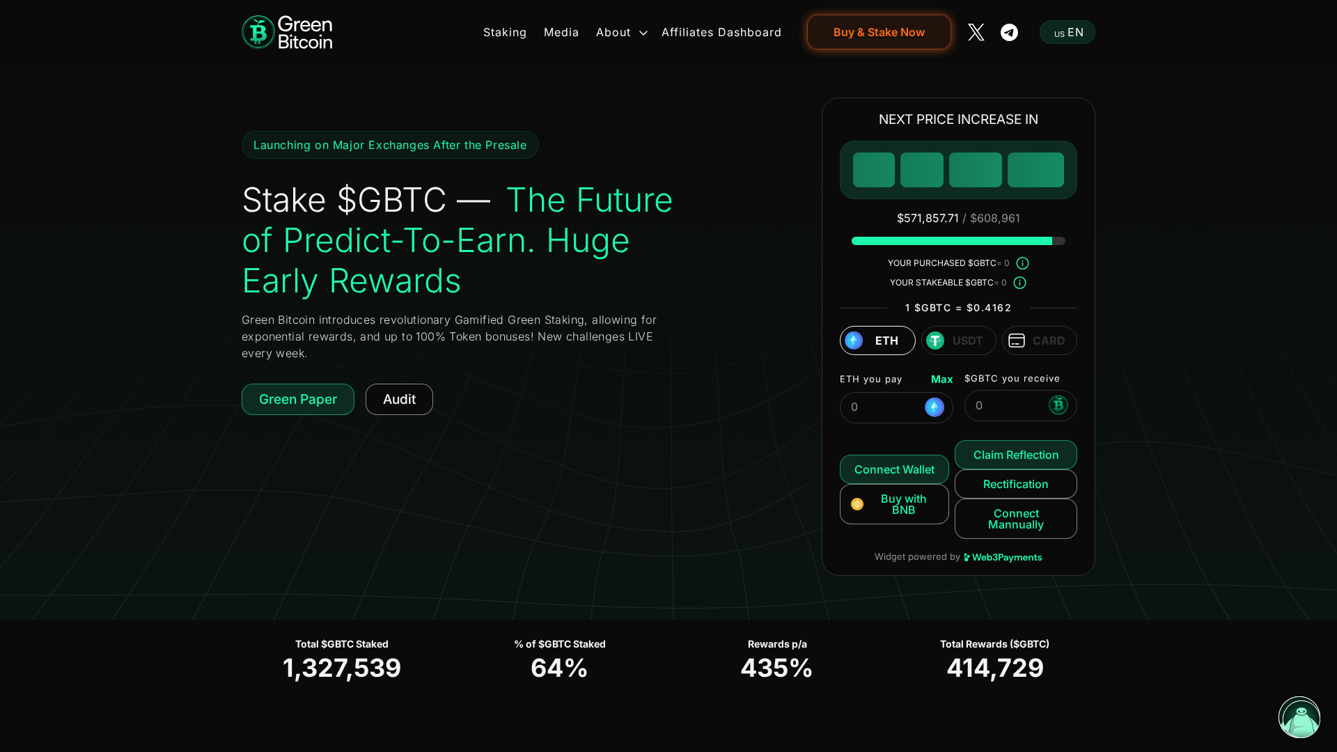 Screenshot of green-bitcoins.pages.dev