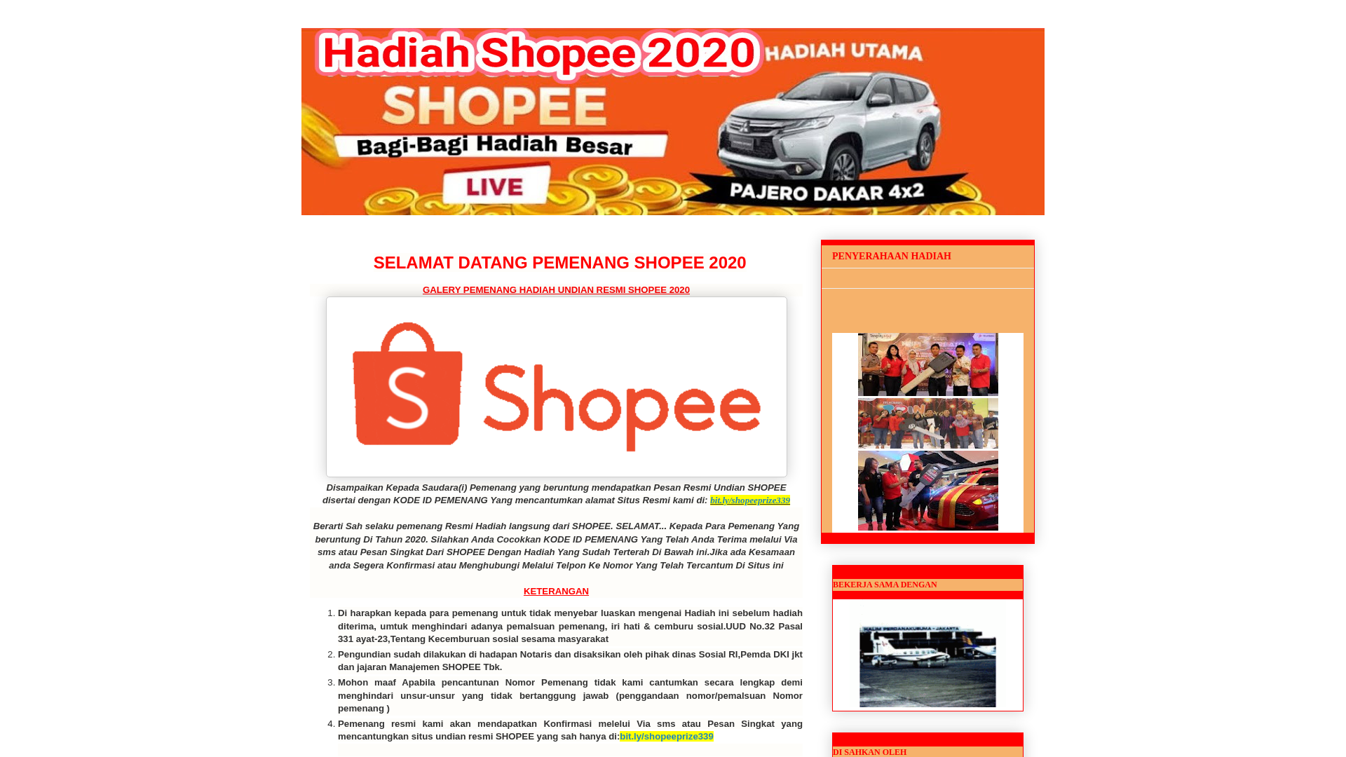 Screenshot of www.shopeeprize339.blogspot.com