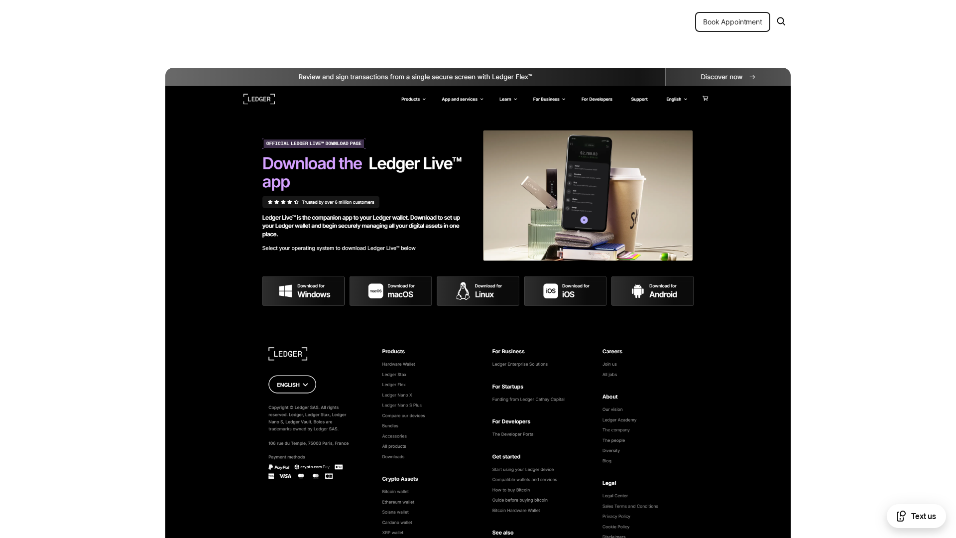 Screenshot of ledger-lives-desktop.square.site