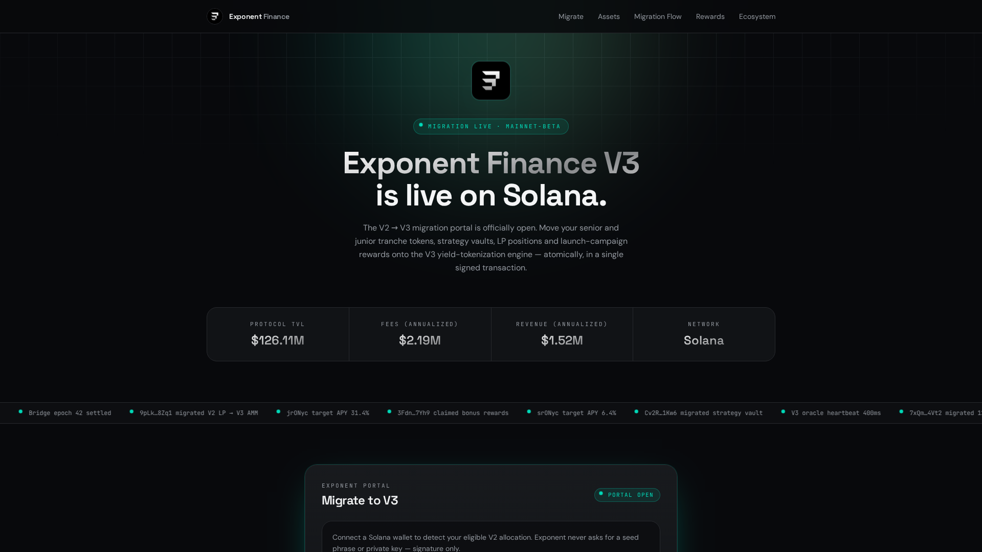 Screenshot of exponentbridge.info