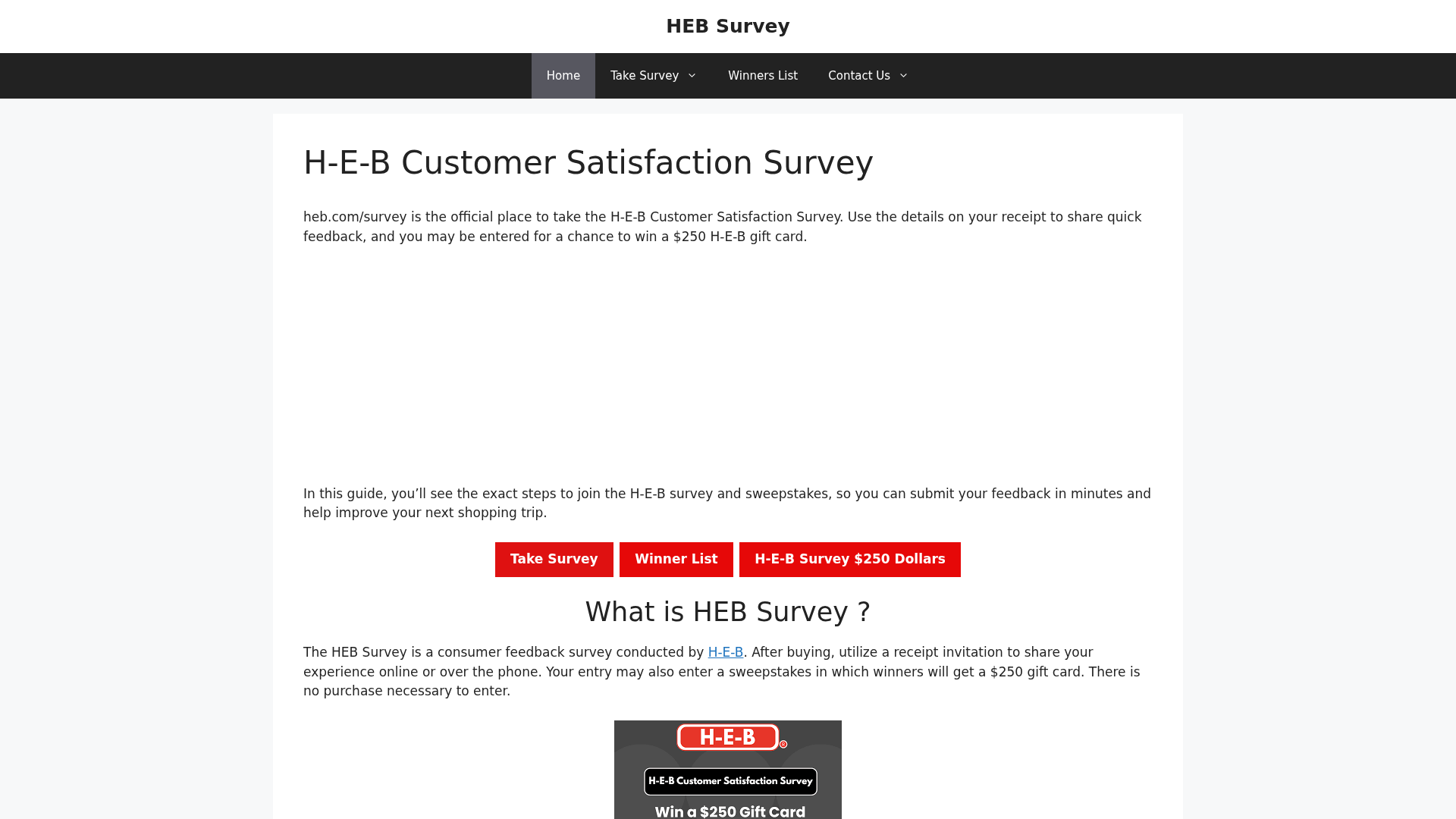 Screenshot of heb-surveys.com