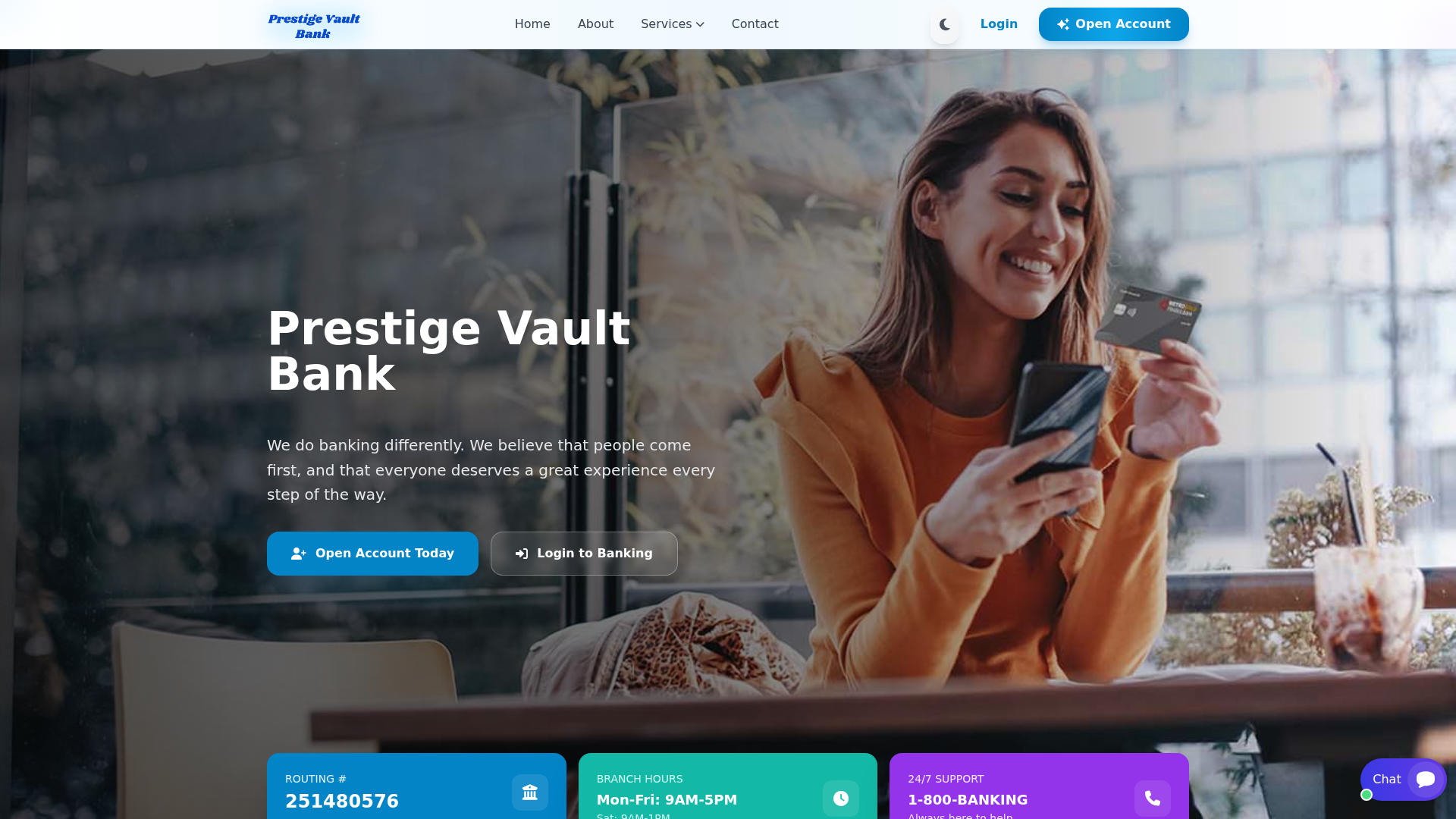 Screenshot of prestigevaultbank.org