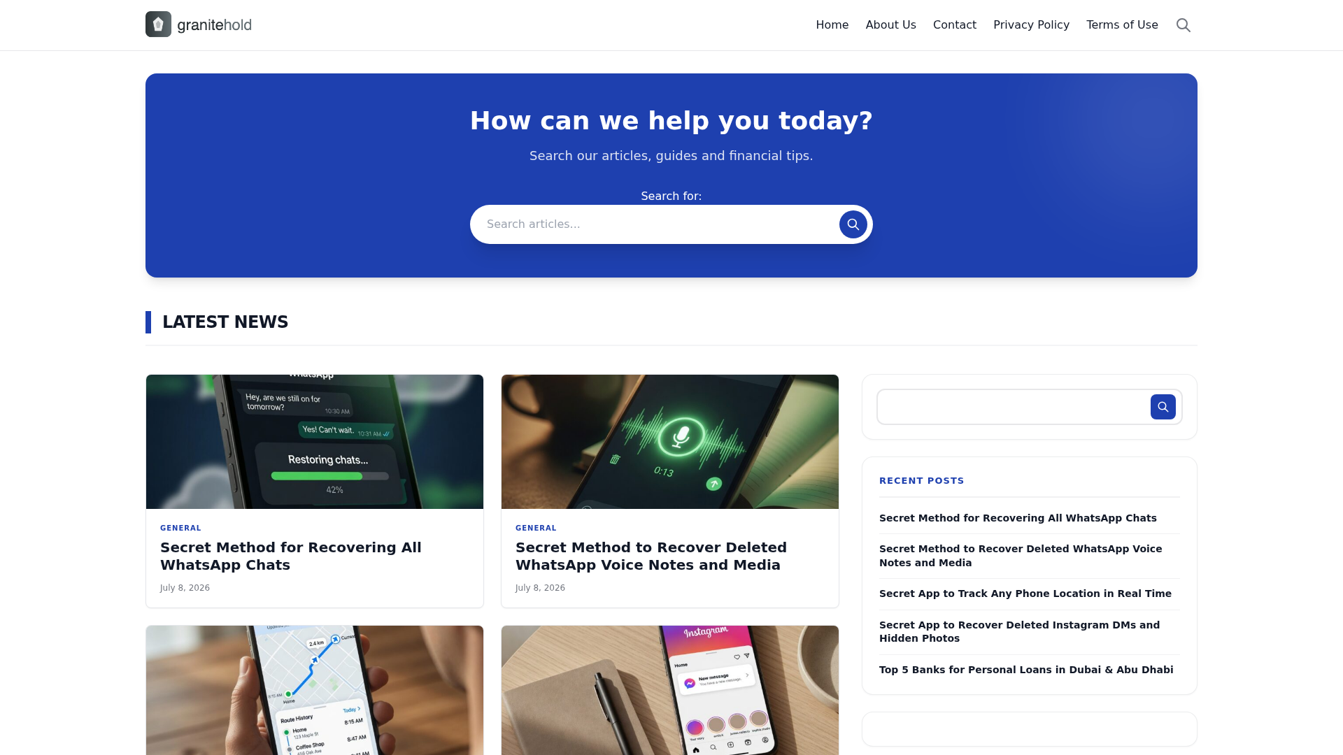 Screenshot of granitehold.com