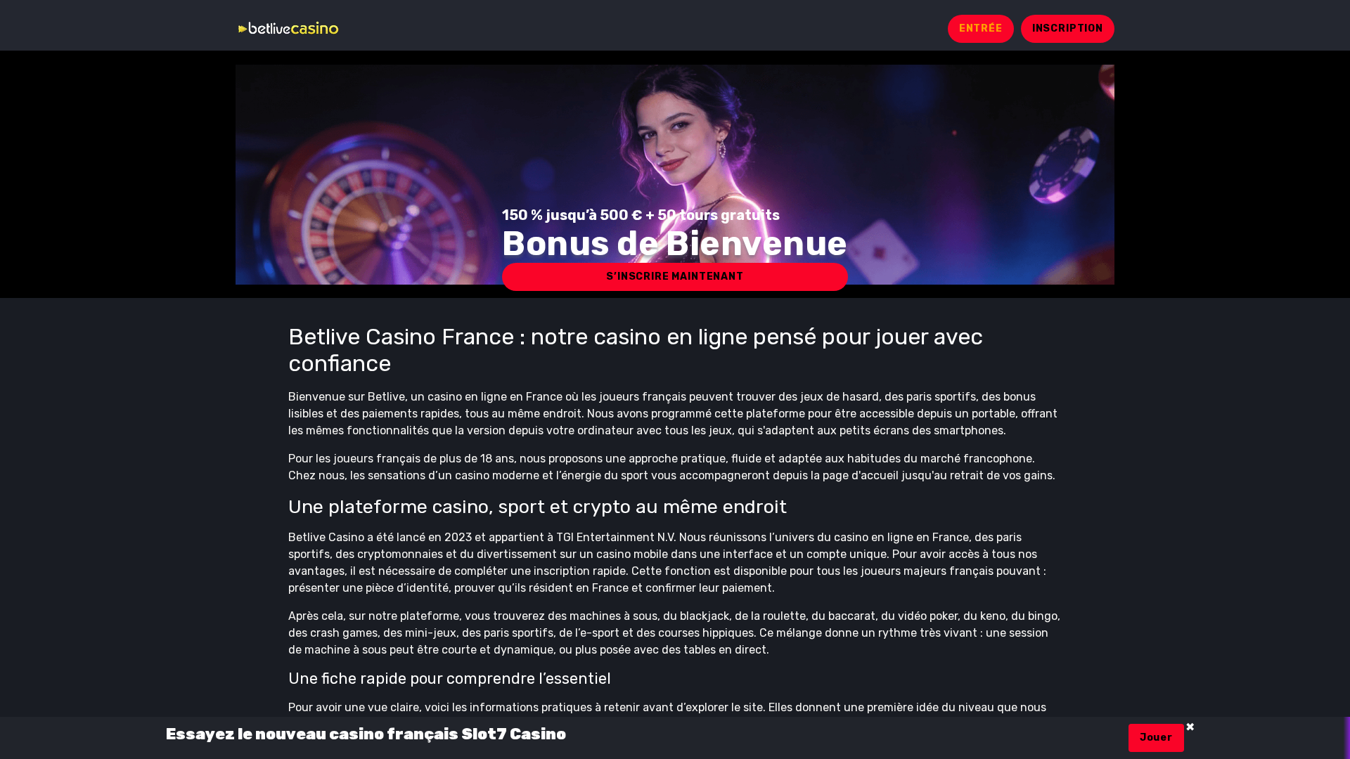 Screenshot of casino-betlive-fr.com