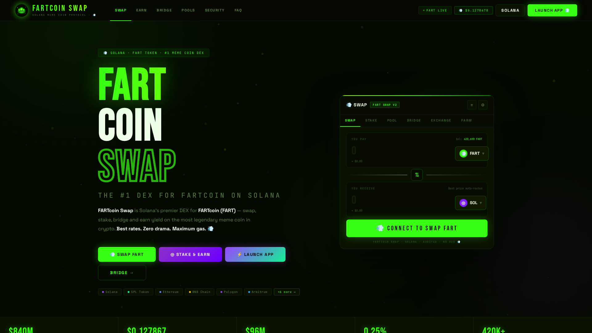 Screenshot of fartcoinswap.pro