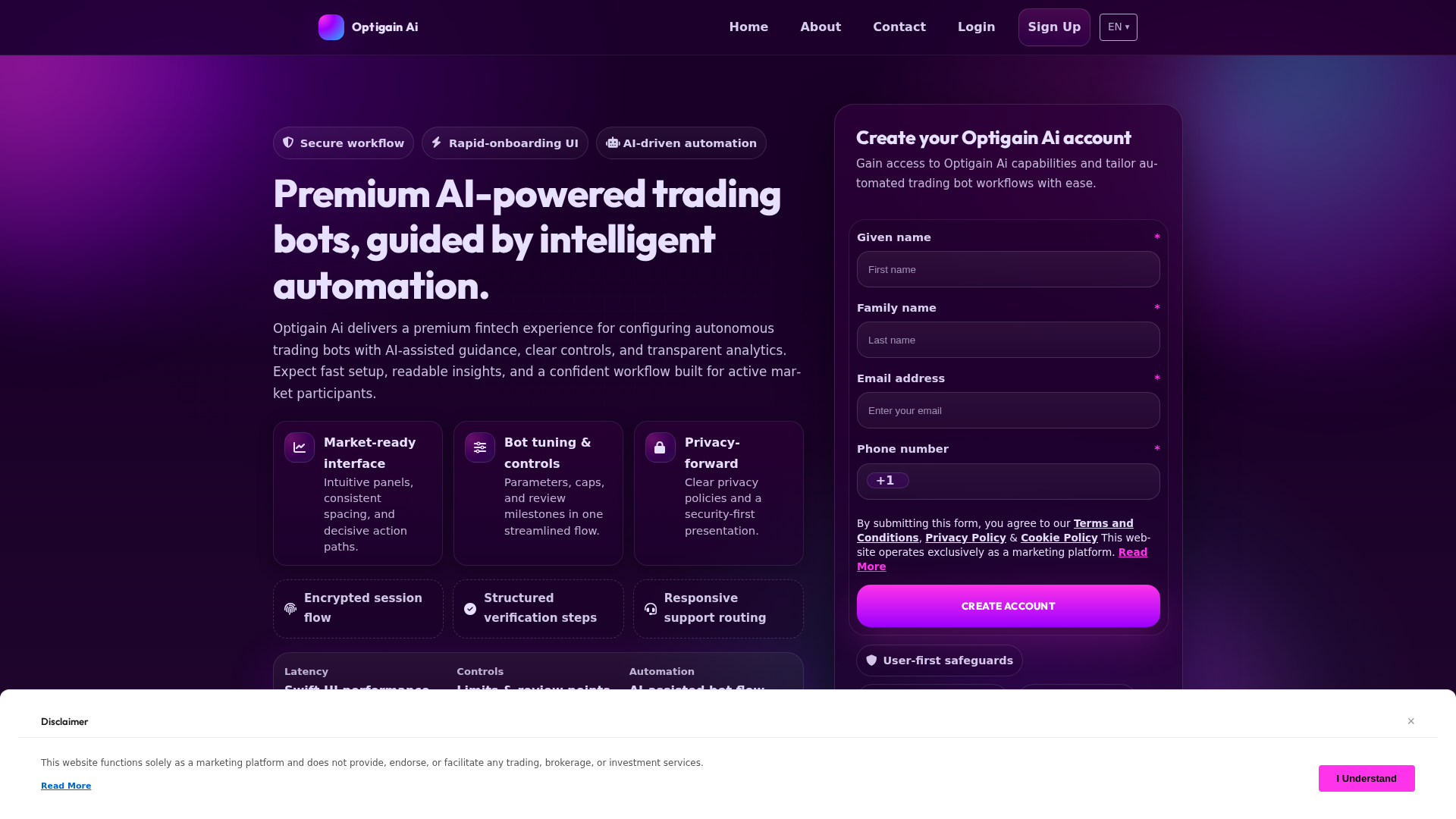Screenshot of optigainaipro.com
