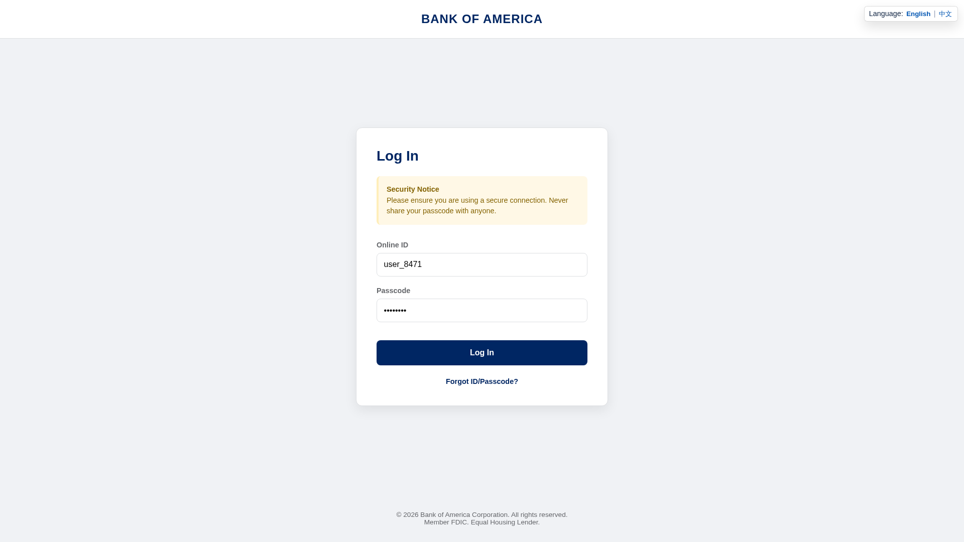 Screenshot of bankofamerica-three.vercel.app