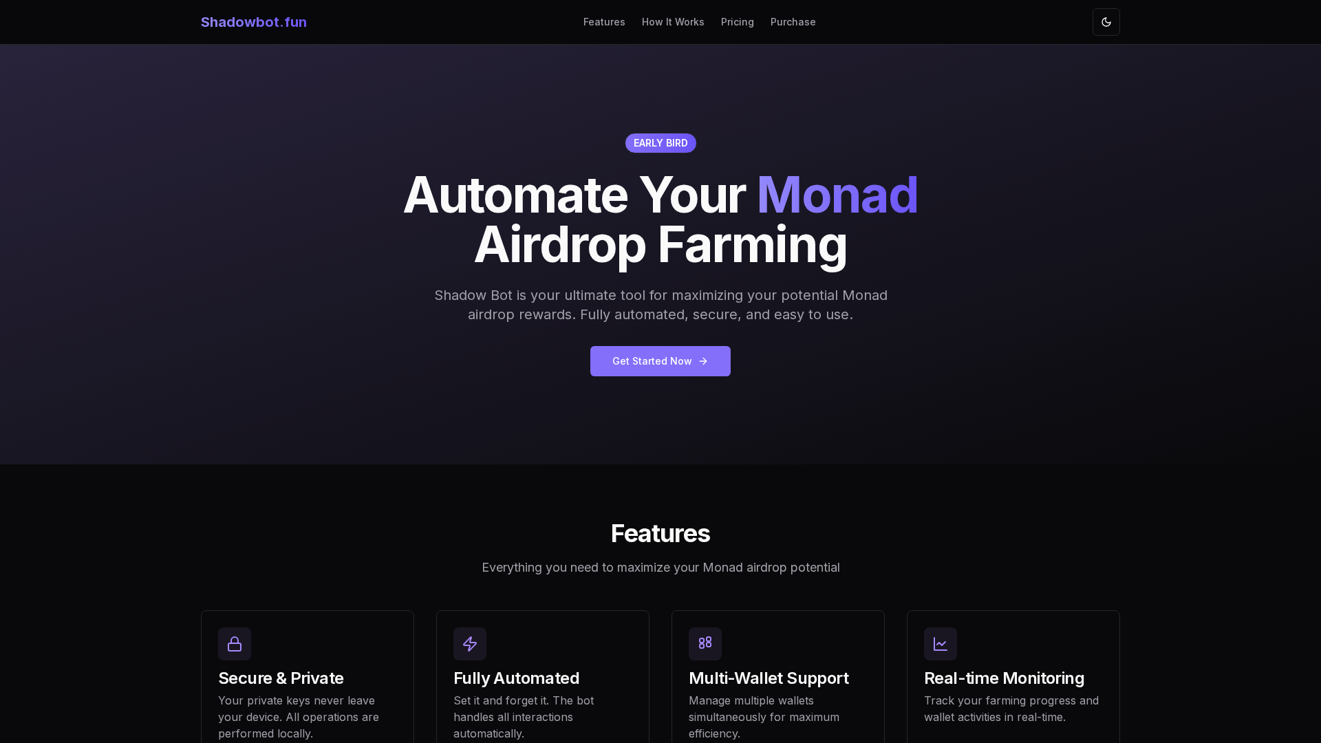 Screenshot of shadowbot-payment.pages.dev
