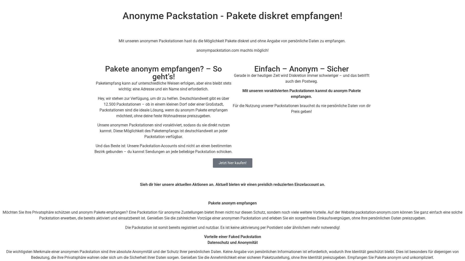 Screenshot of anonympackstation.com