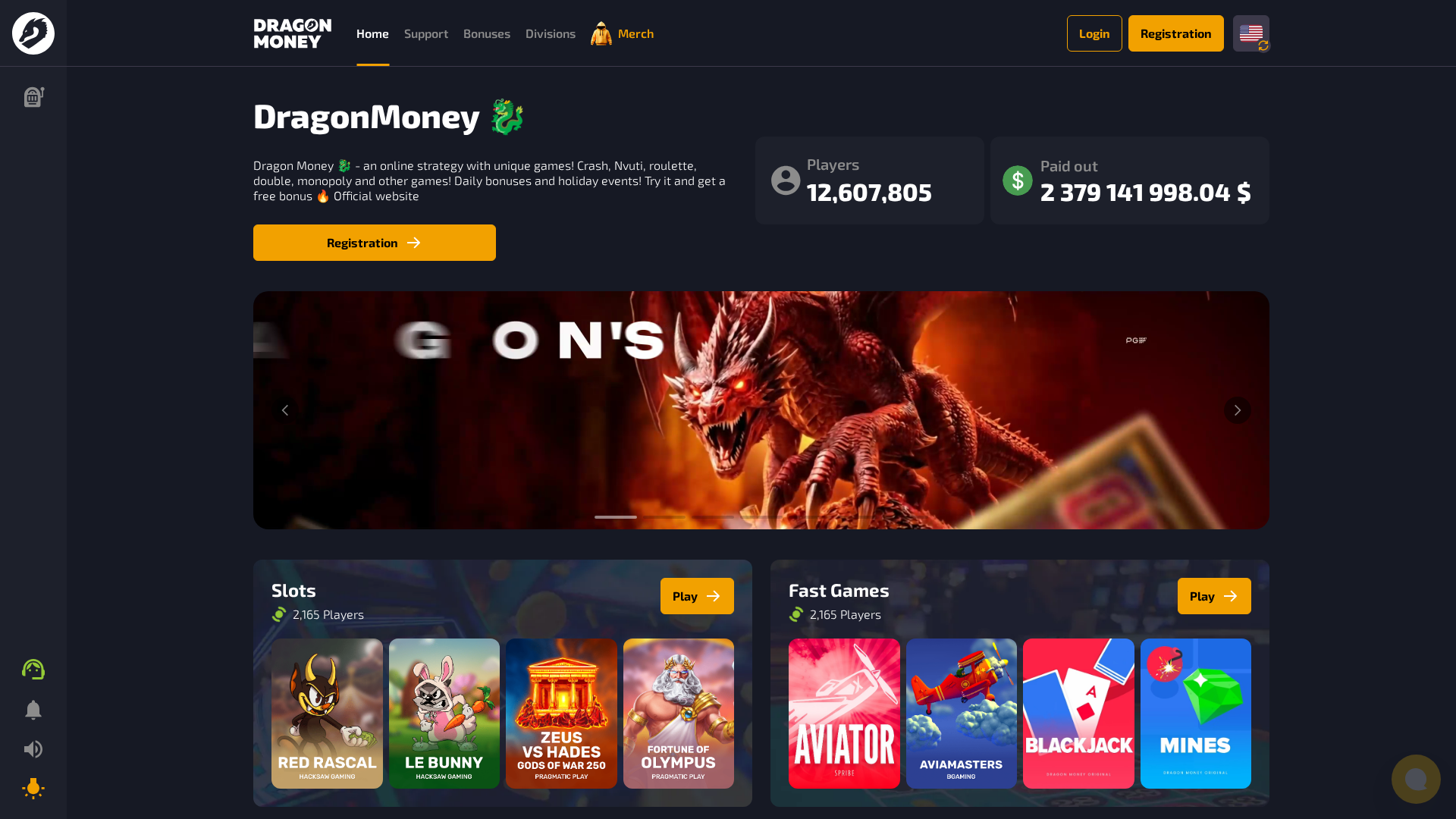 Screenshot of dragmoney.net