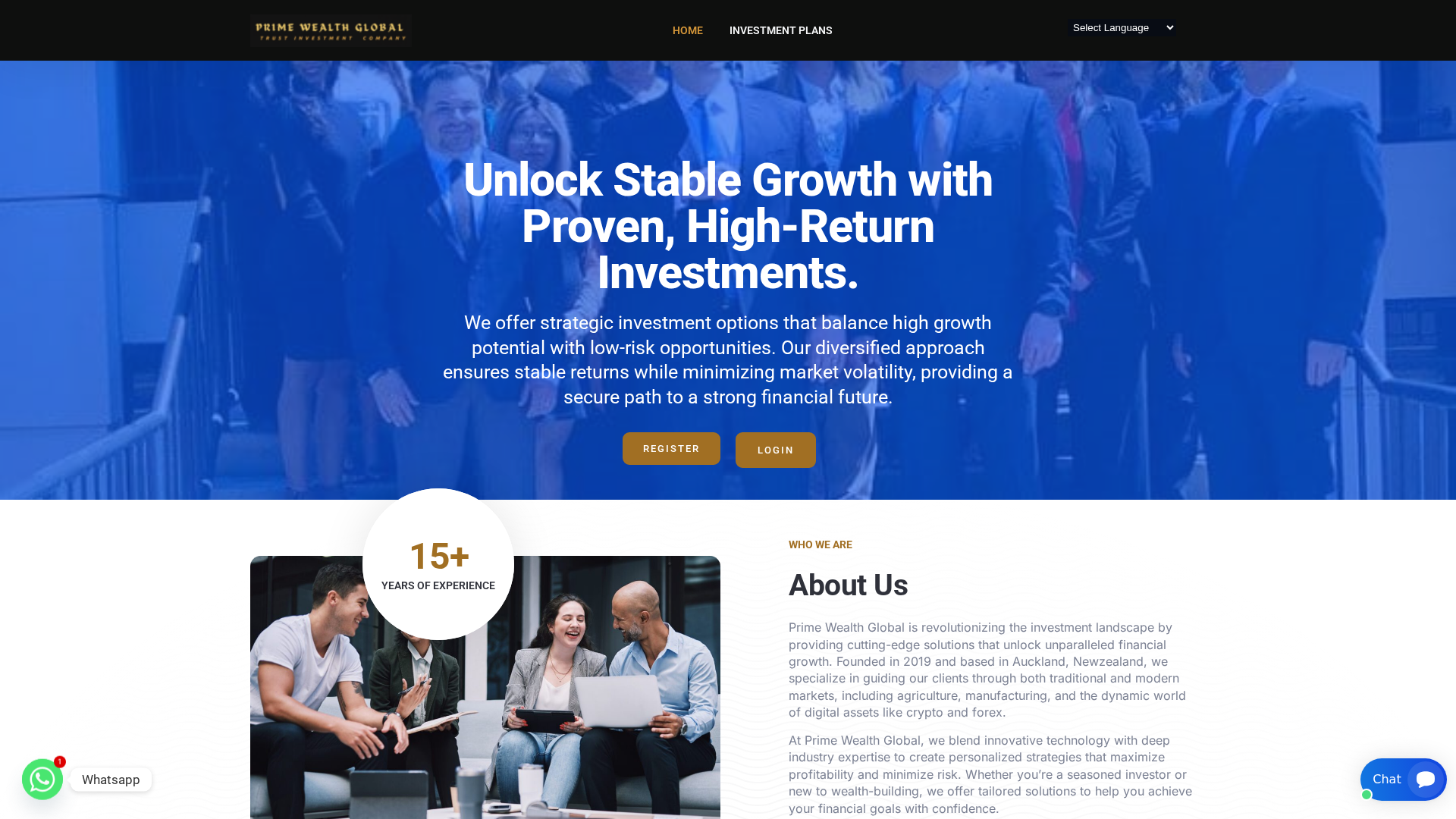 Screenshot of primewealthgloballtd.com