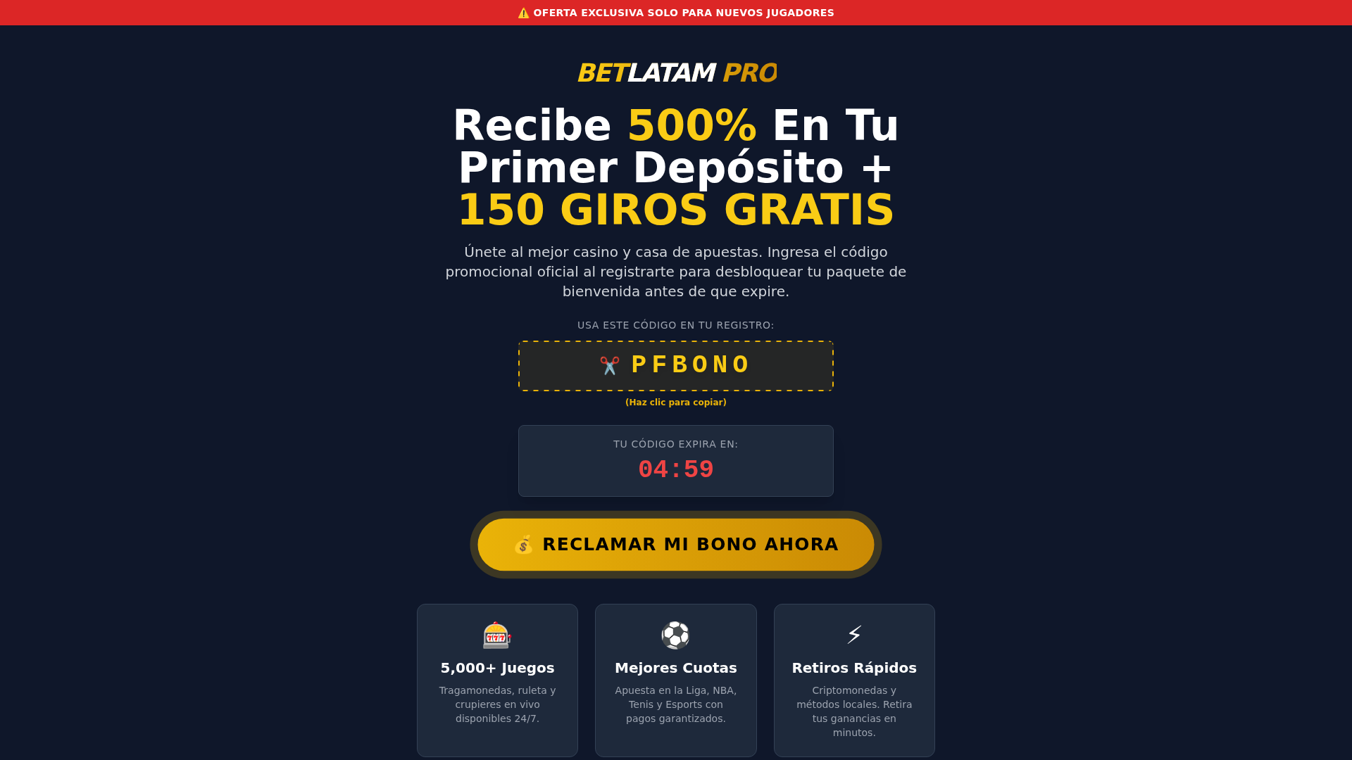 Screenshot of bonoapuesta.vpnpro.org