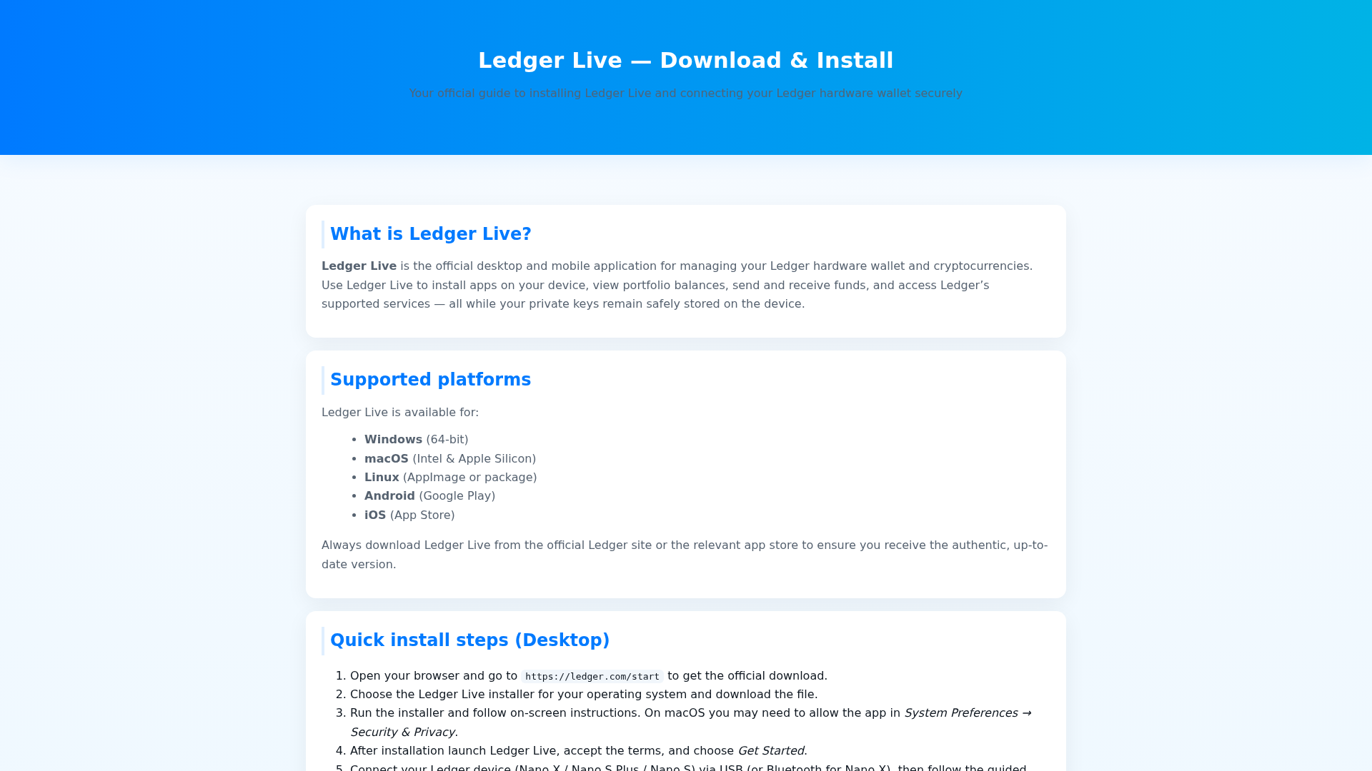 Screenshot of ldgerr-live-install.pages.dev