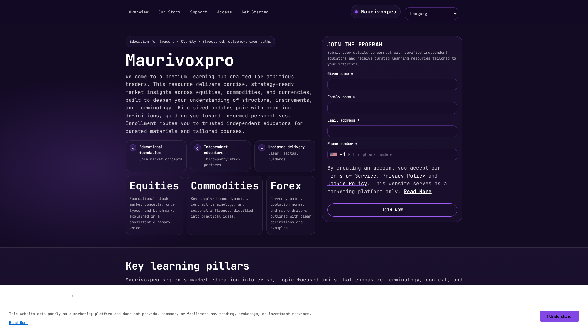 Screenshot of maurivoxpro.click