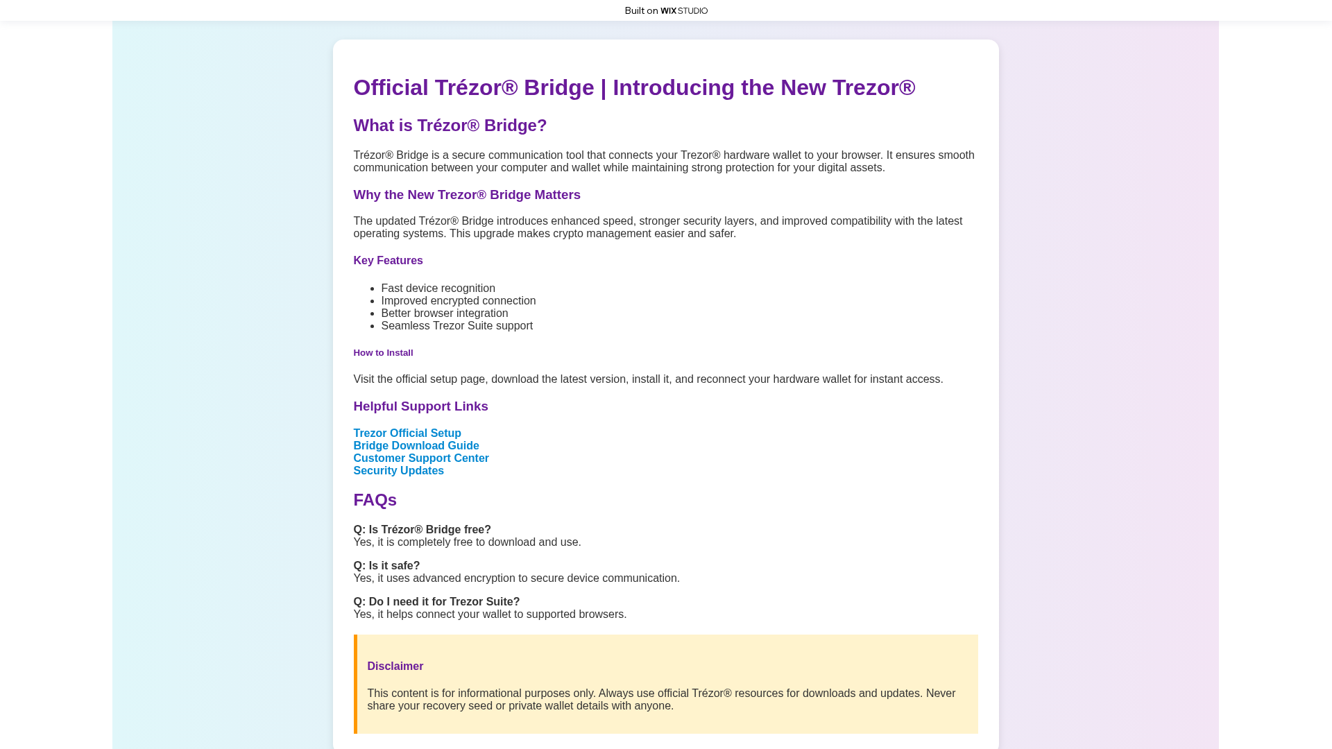 Screenshot of bridges-home.wixstudio.com