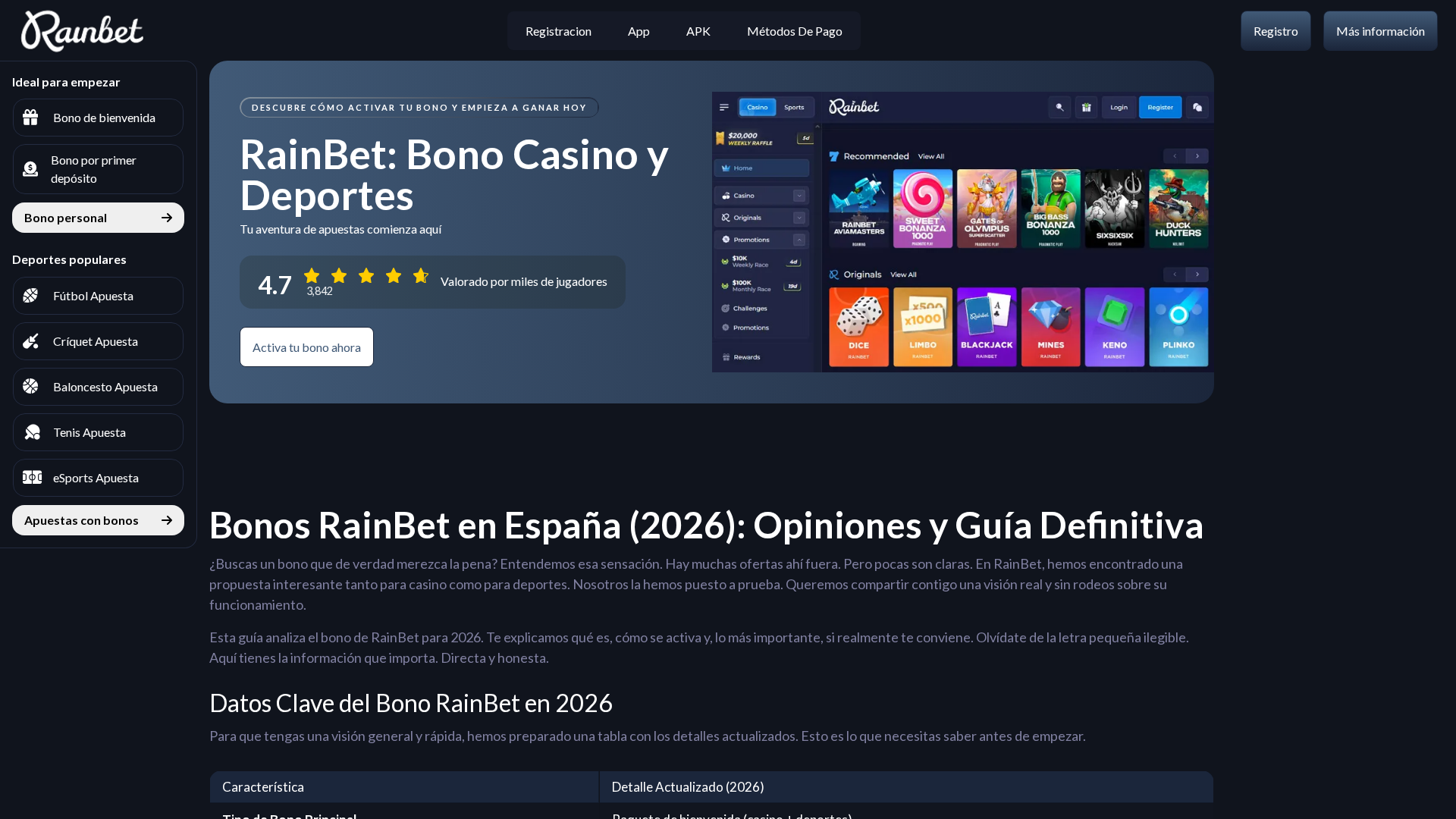 Screenshot of rainbet-bonos-espana.com