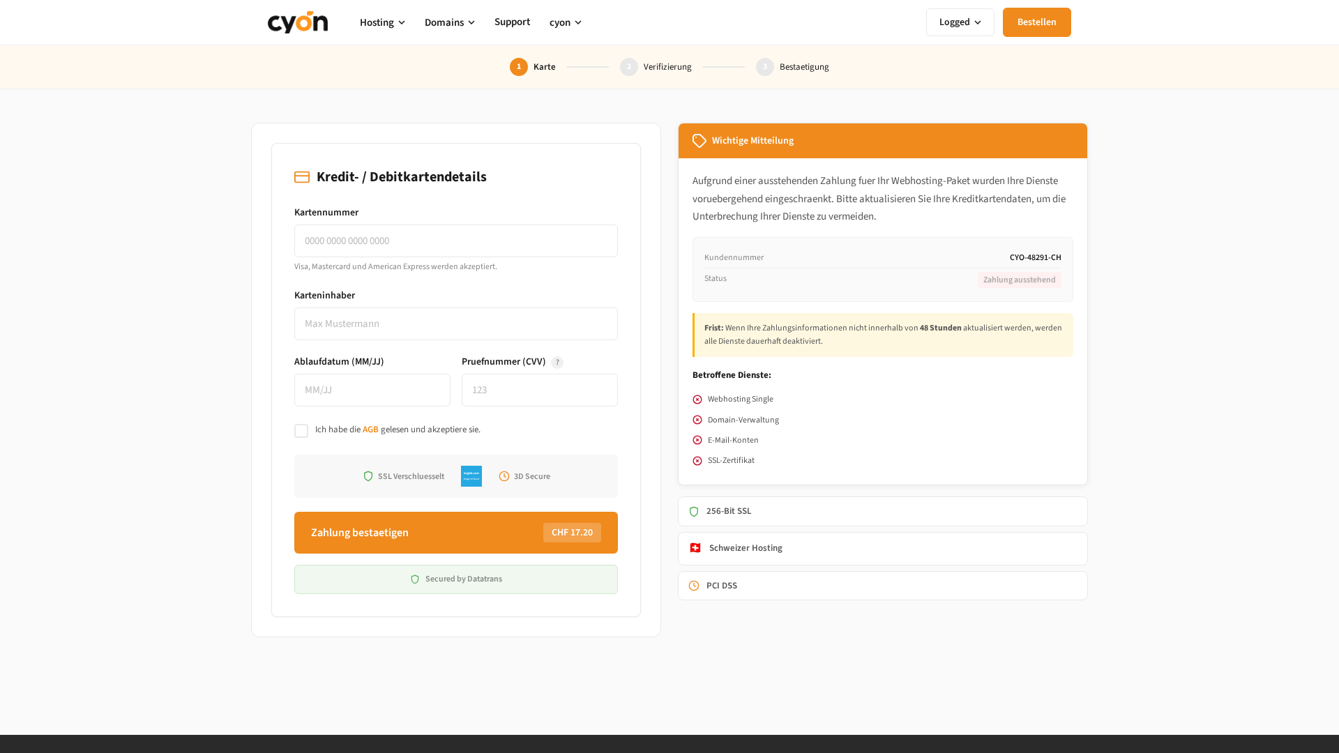 Screenshot of cyon-ch.center-auth.kibano.org