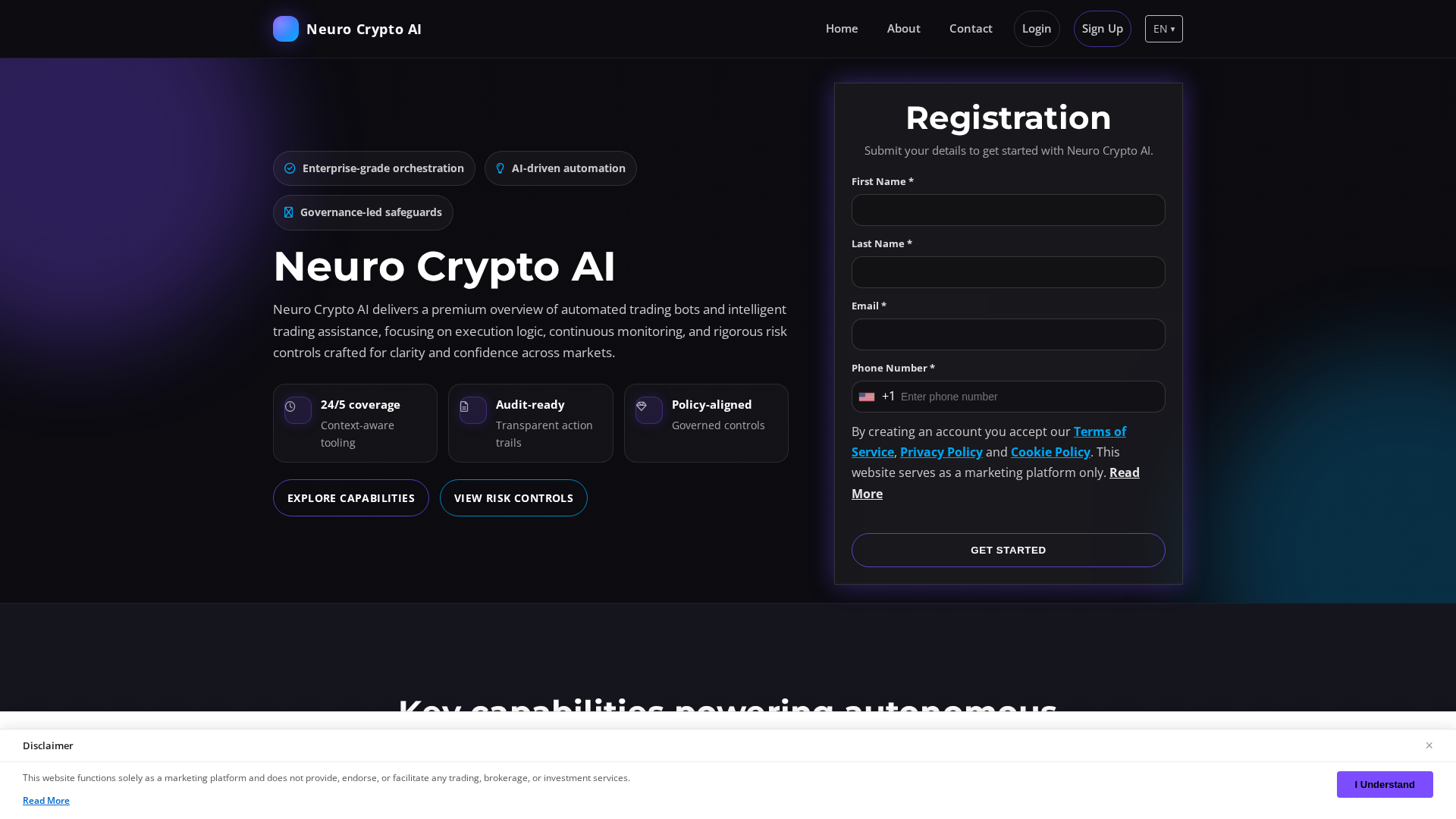 Screenshot of neurocrypto-ai.digital