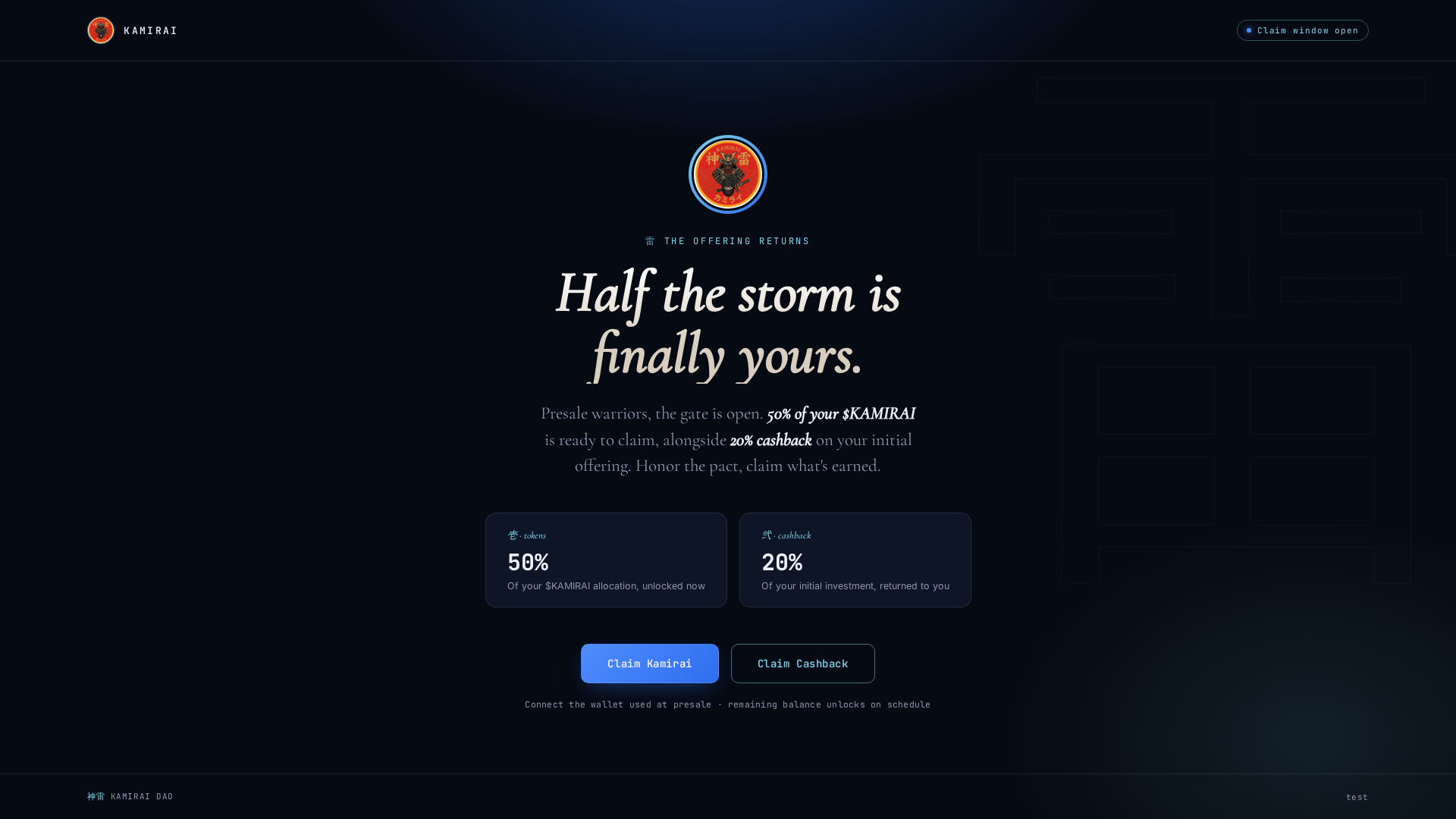 Screenshot of kamiraitoken.live