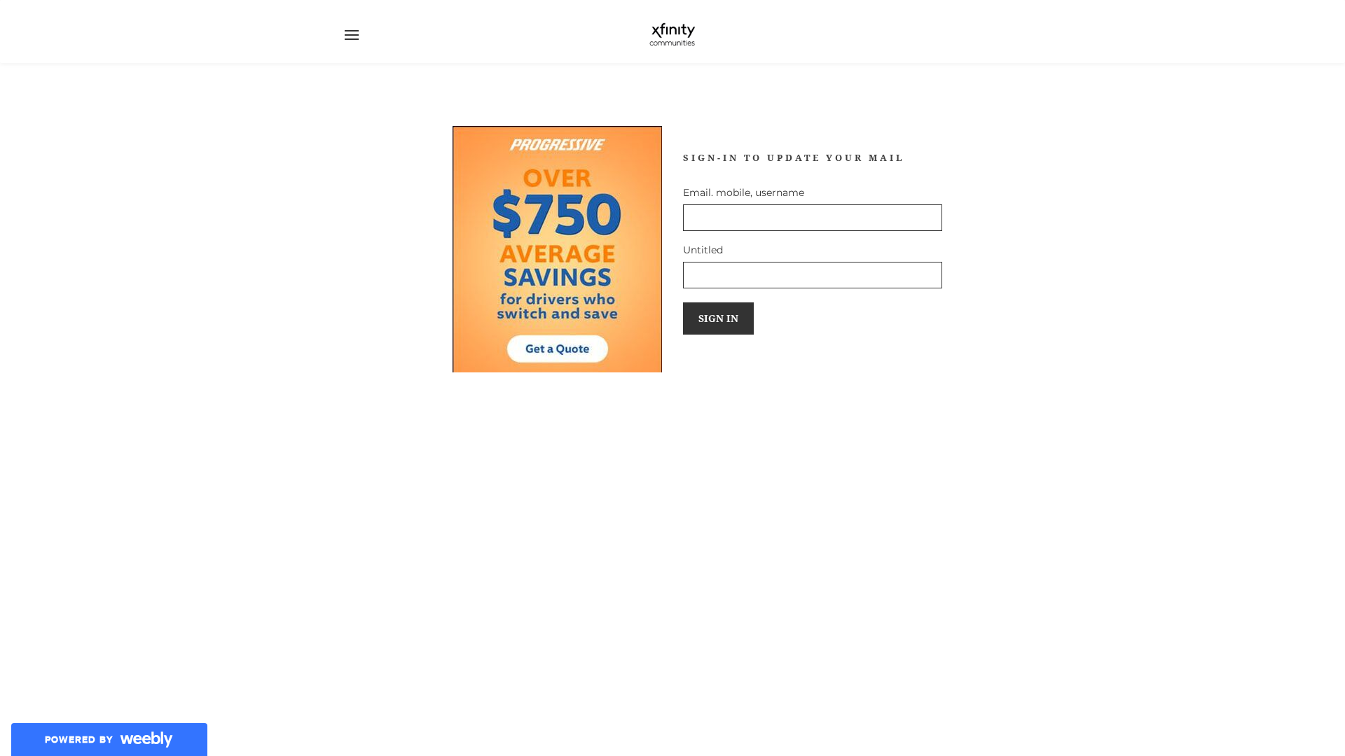 Screenshot of comcastupdateservice.weebly.com