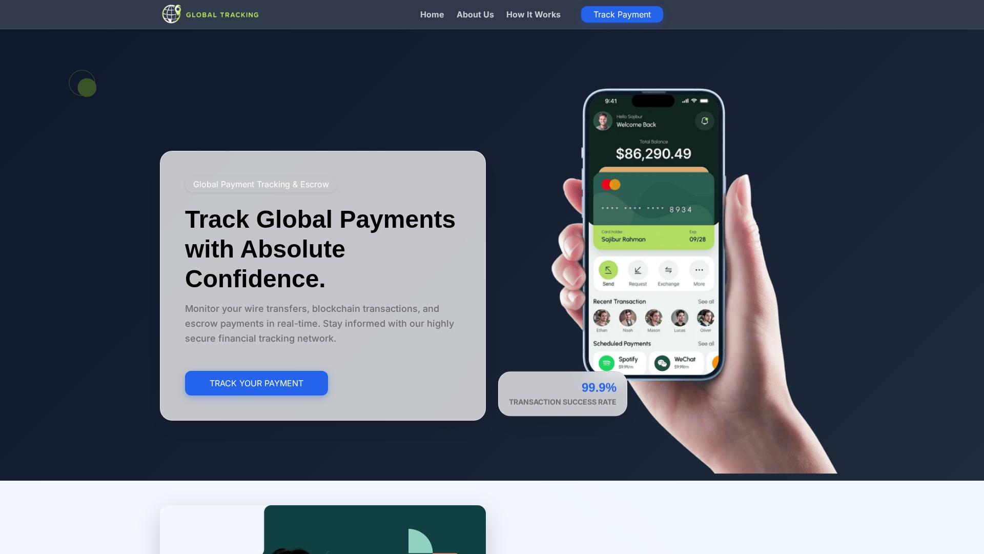 Screenshot of tracking-service.live