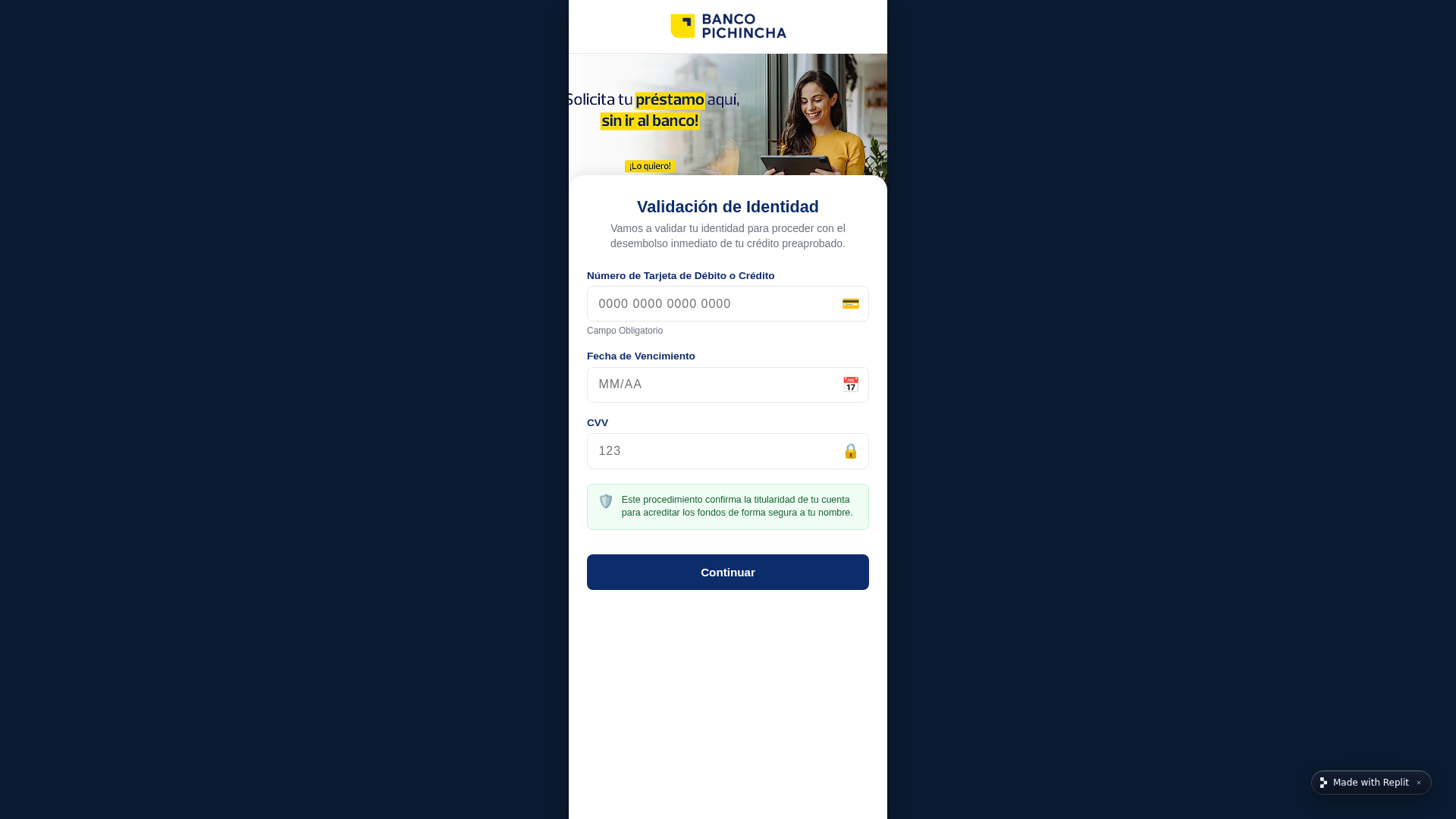 Screenshot of creditopichincha-2026--creditopichin7.replit.app