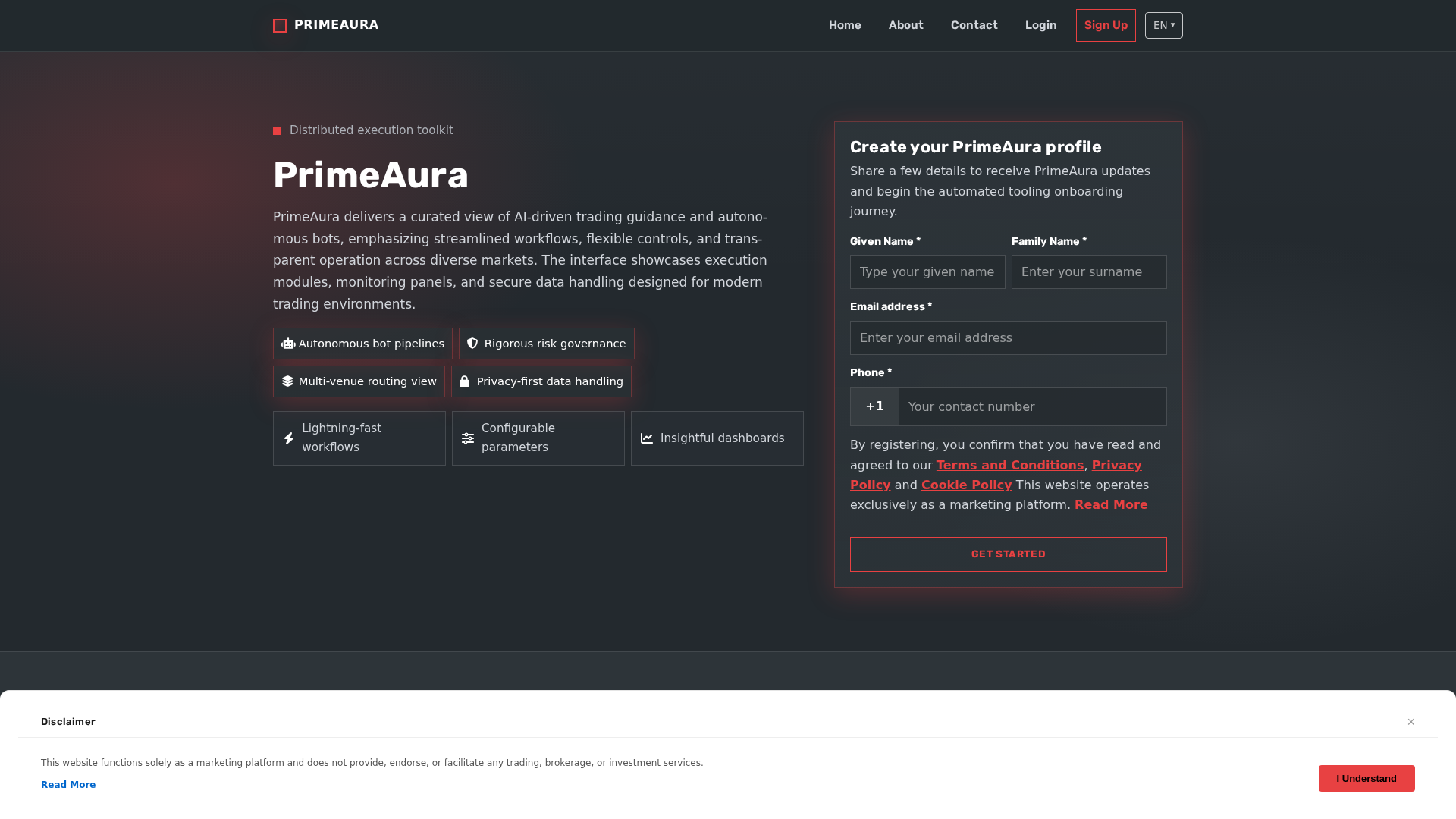 Screenshot of primeauraen.com