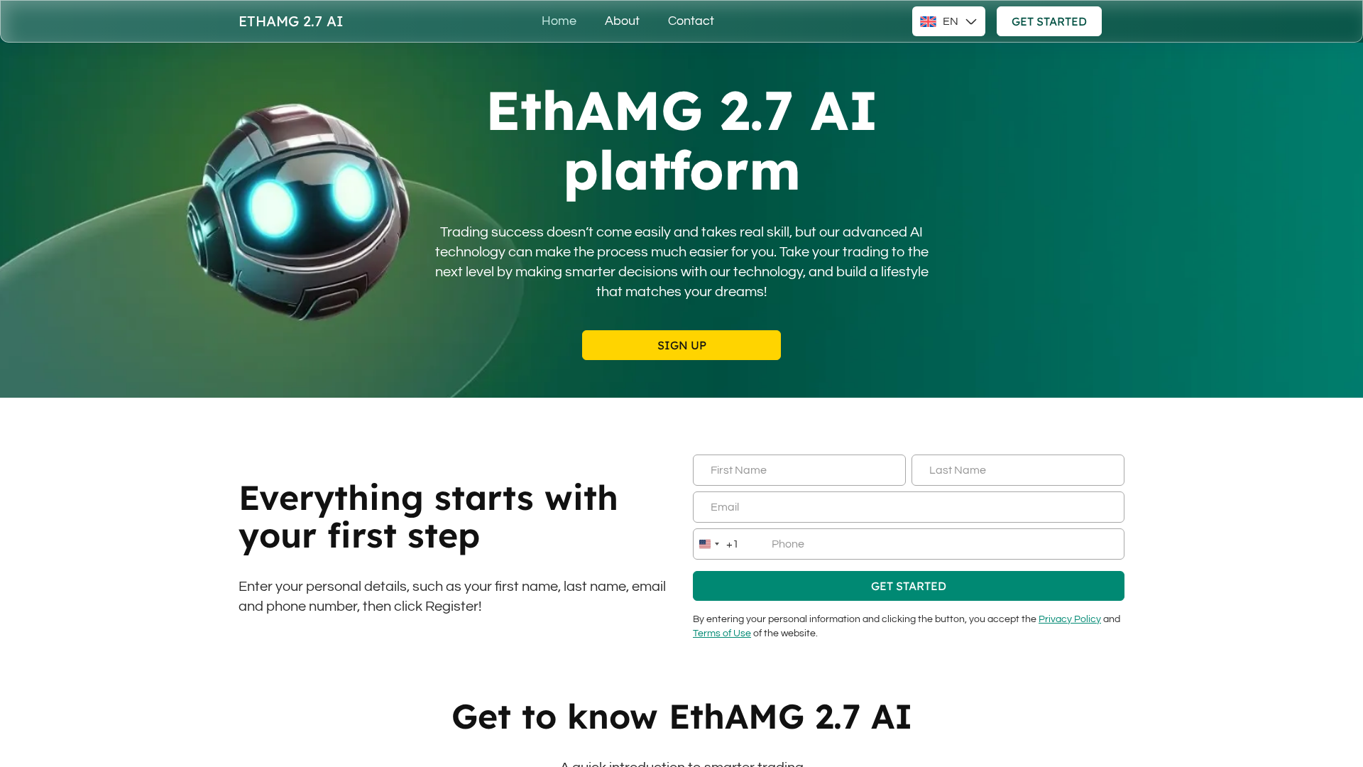 Screenshot of ethamg27ai-app.live