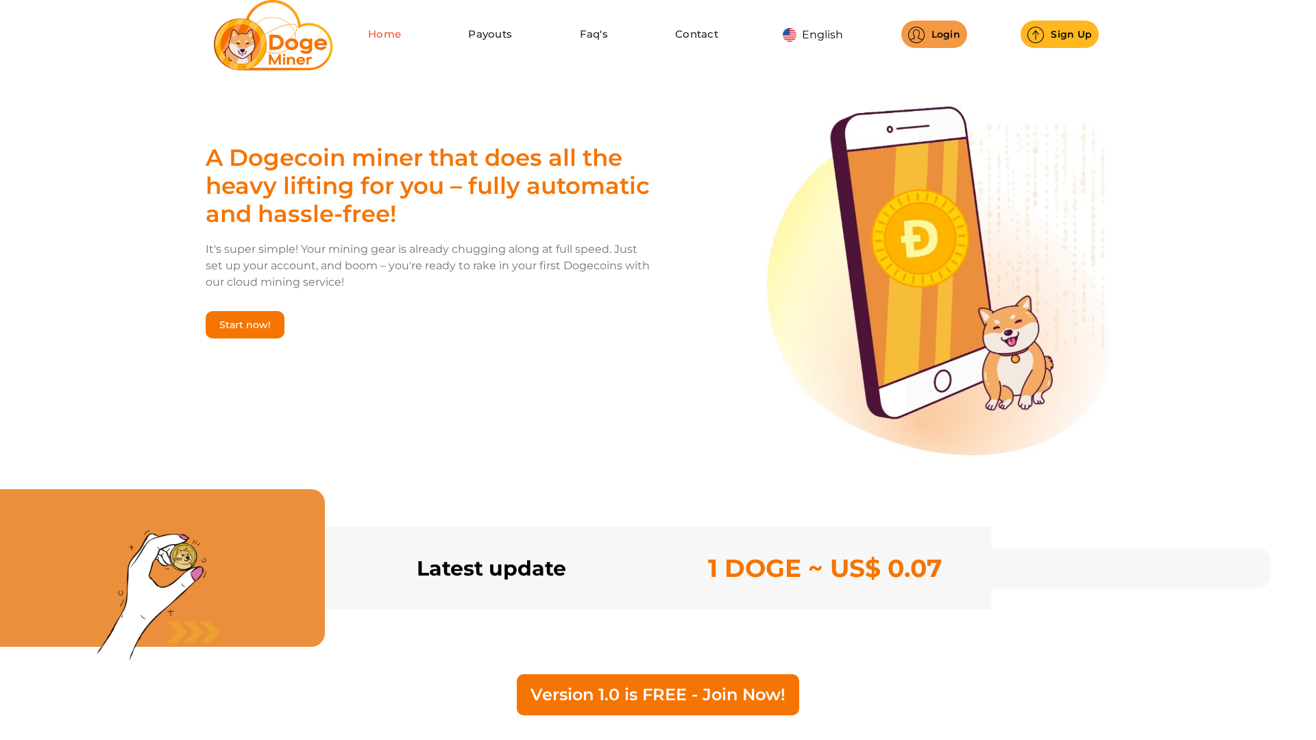 Screenshot of dogeminerpro.com